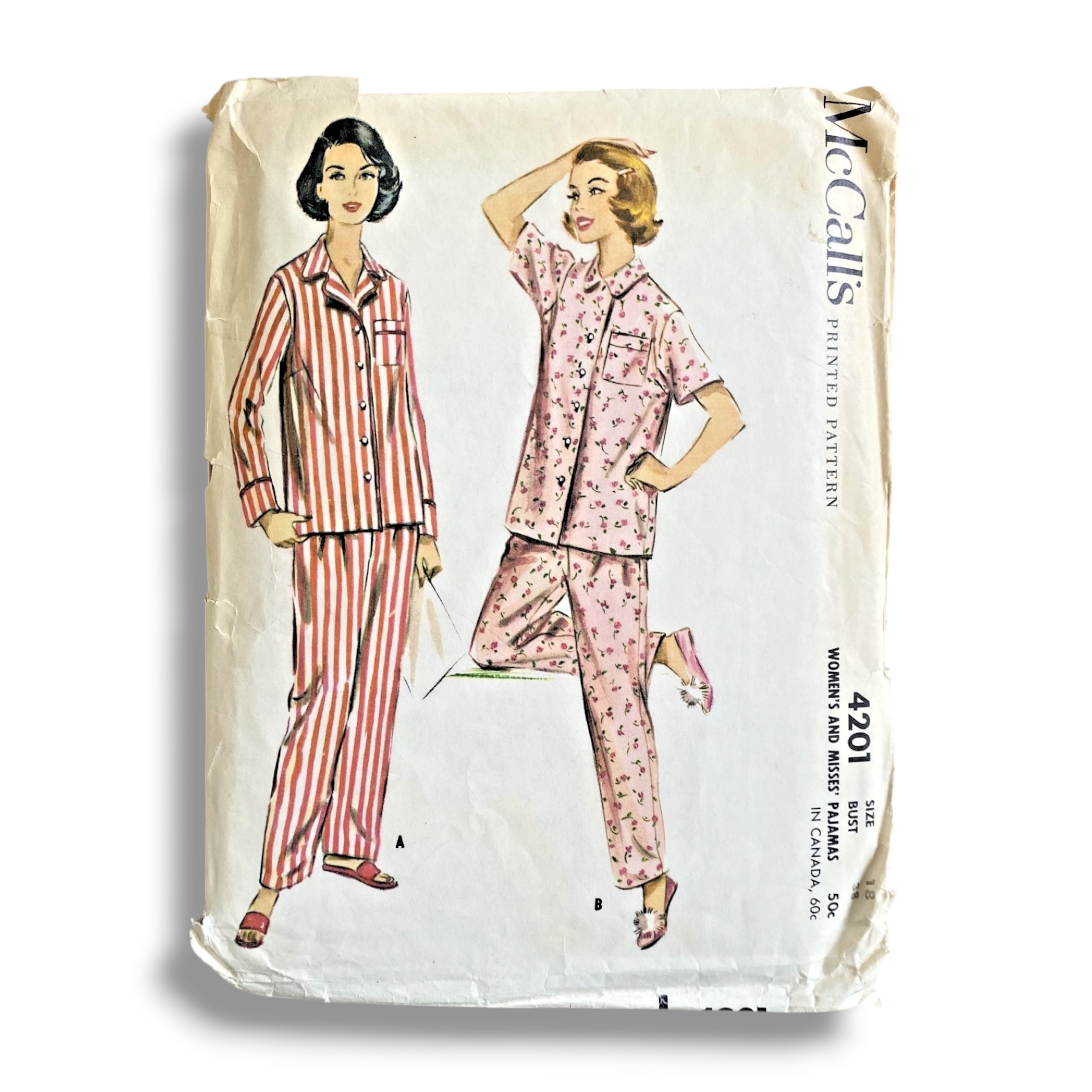 McCalls 4201, 50s Pyjamas, Size 18/38, Cut & Complete, Vintage Sewing Pattern