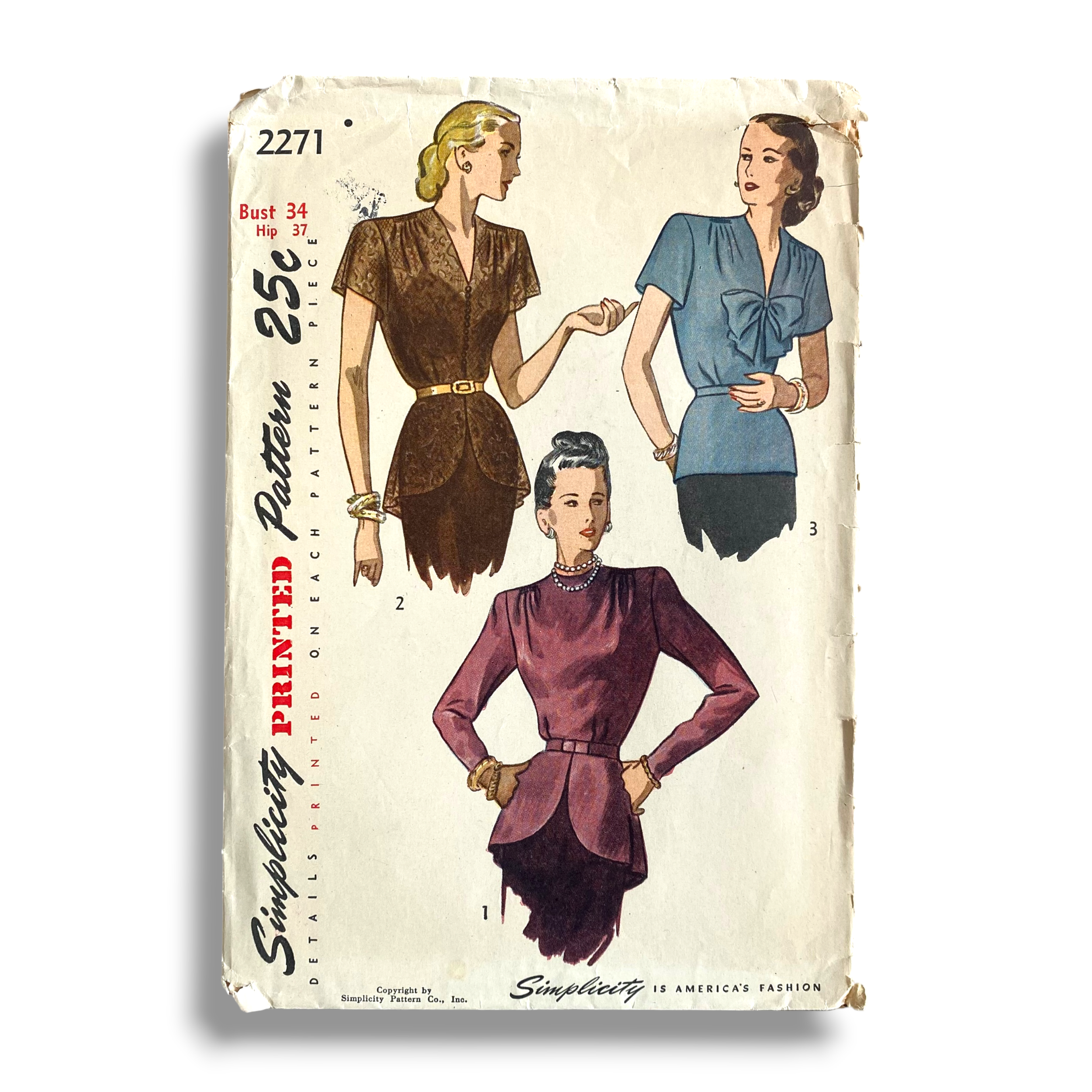 Simplicity 2271, 40s Overblouse, Bust 34, Hip 37, Cut & Complete, Vintage Sewing Pattern0.PNG