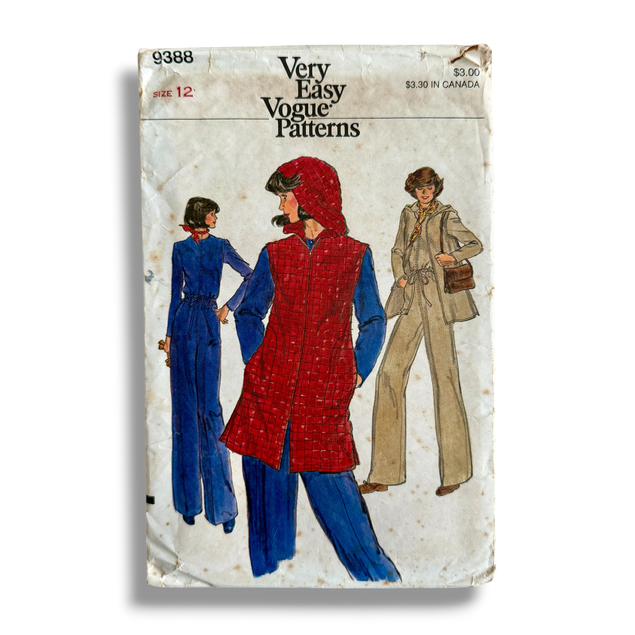 Vogue 9388, 70s Jacket & Jumpsuit, Size 12 Bust 34, Cut & Complete, Vintage Sewing Pattern