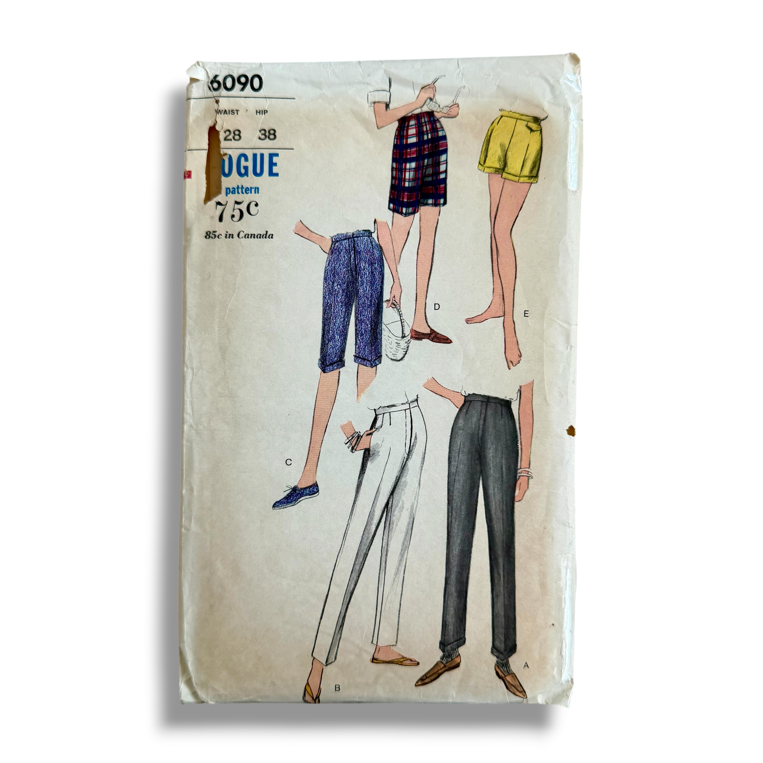 Vogue 6090, 60s Pants, Waist 28 Hip 38, Cut & Complete, Vintage Sewing Pattern0.PNG