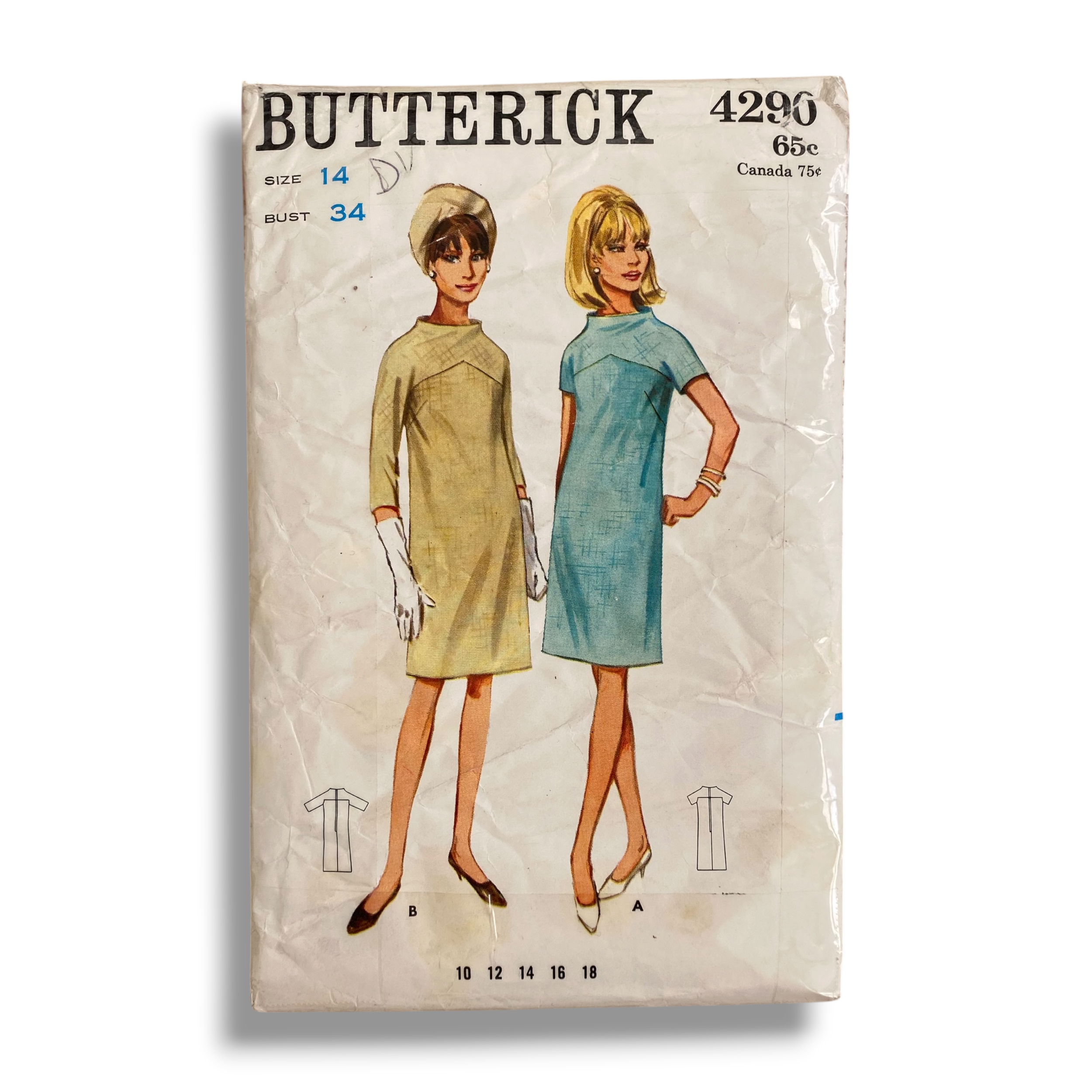 Butterick 4290, 60s Dress, Size 14:34, Cut & Complete, Vintage Sewing Pattern0.PNG