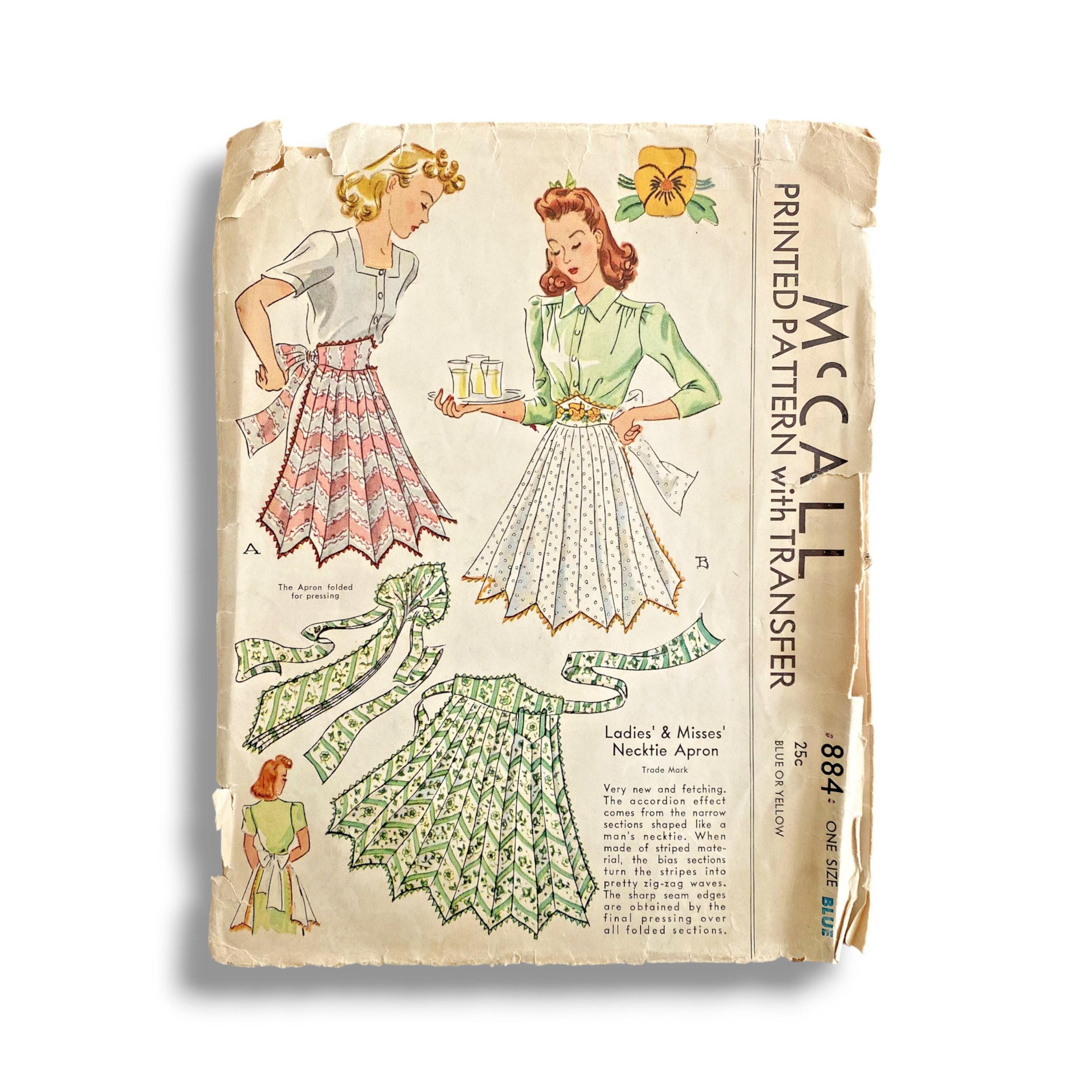 McCalls 884, 40s Apron, Size 20:38, Cut & Complete, Vintage Sewing Pattern.jpg