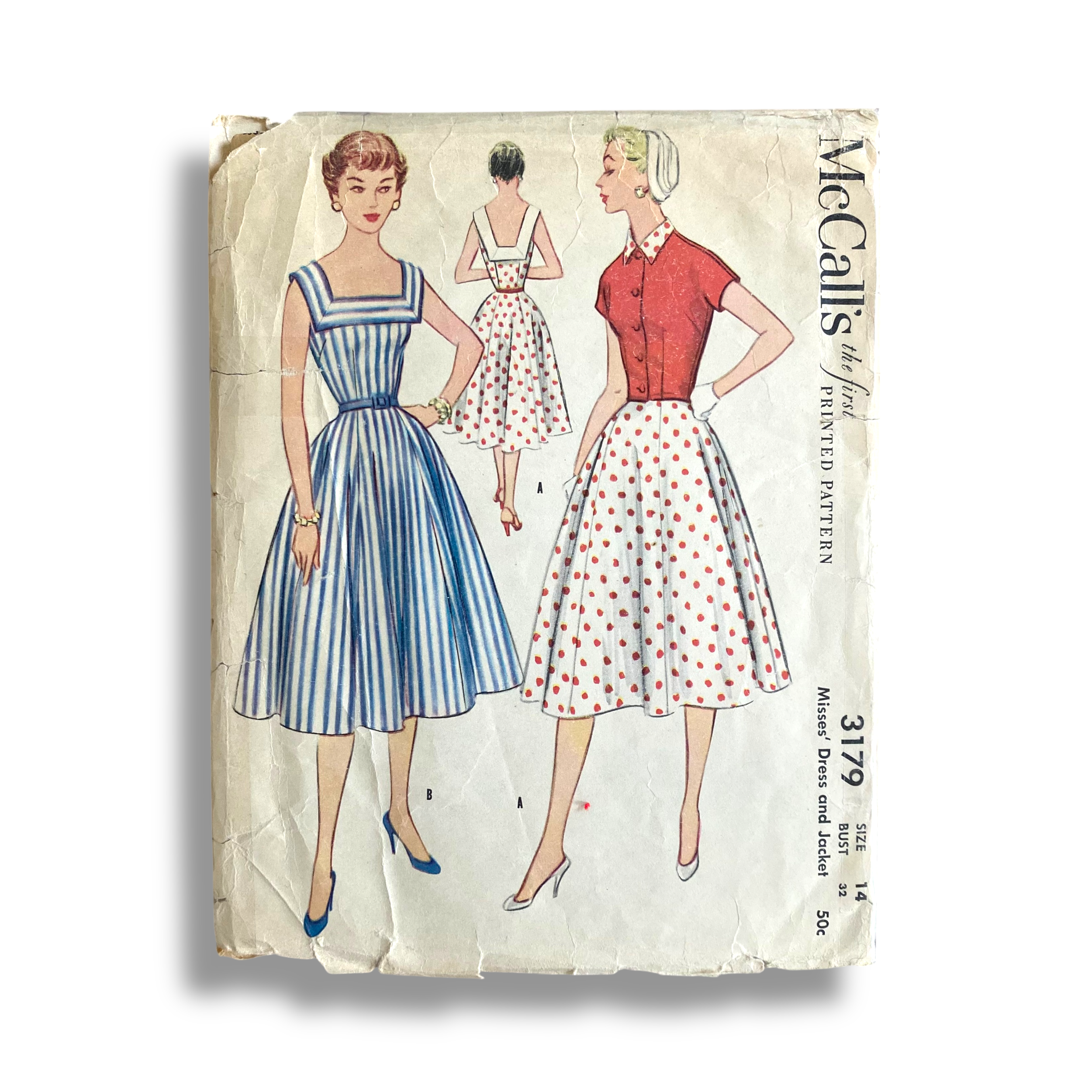McCalls 3988, 50s Dress:Jacket, Size 14:32, Cut & Complete, Vintage Sewing Pattern1.png