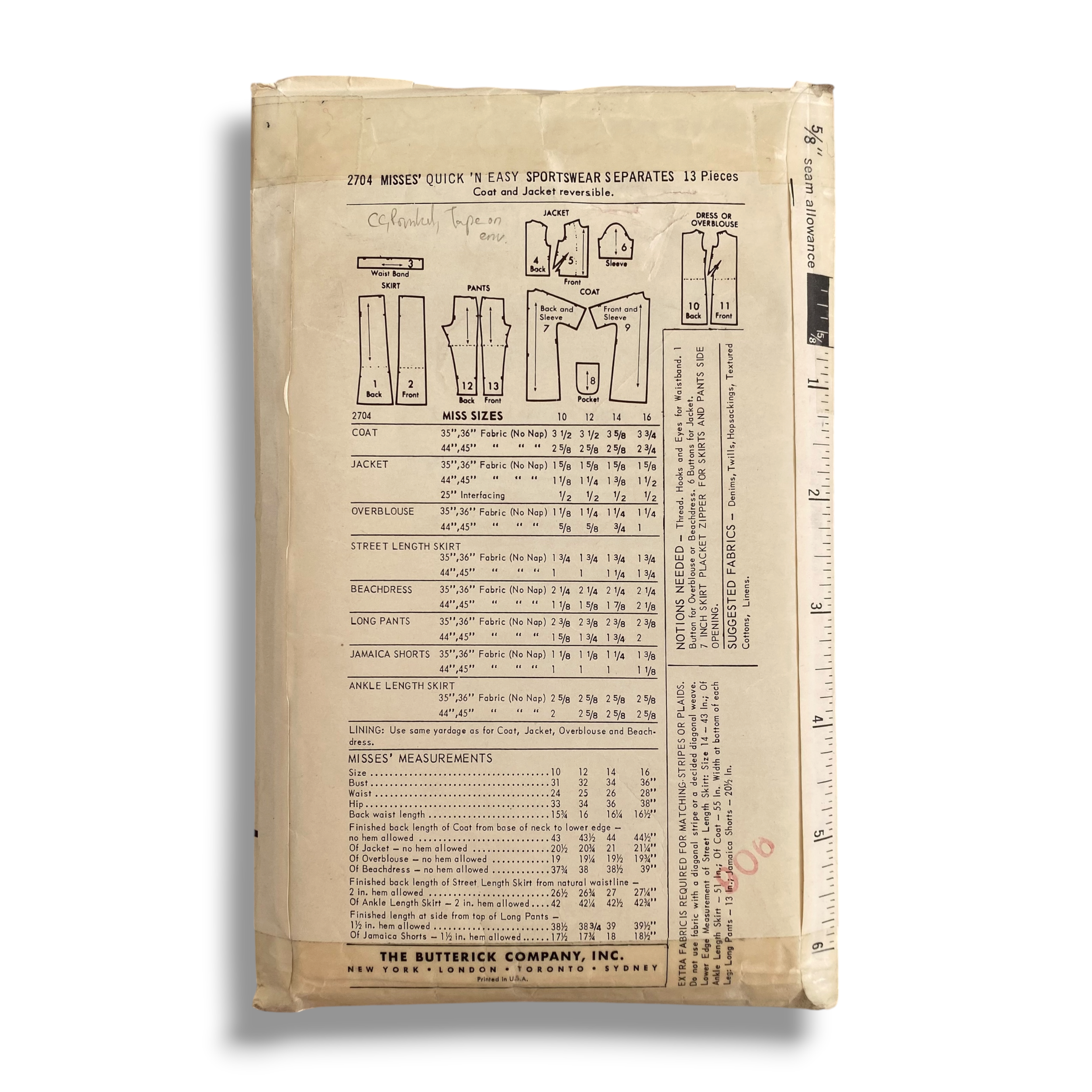 Butterick 2704, 60s Wardrobe Separates, Size 14:34, Cut & Complete, Vintage Sewing Pattern1.PNG