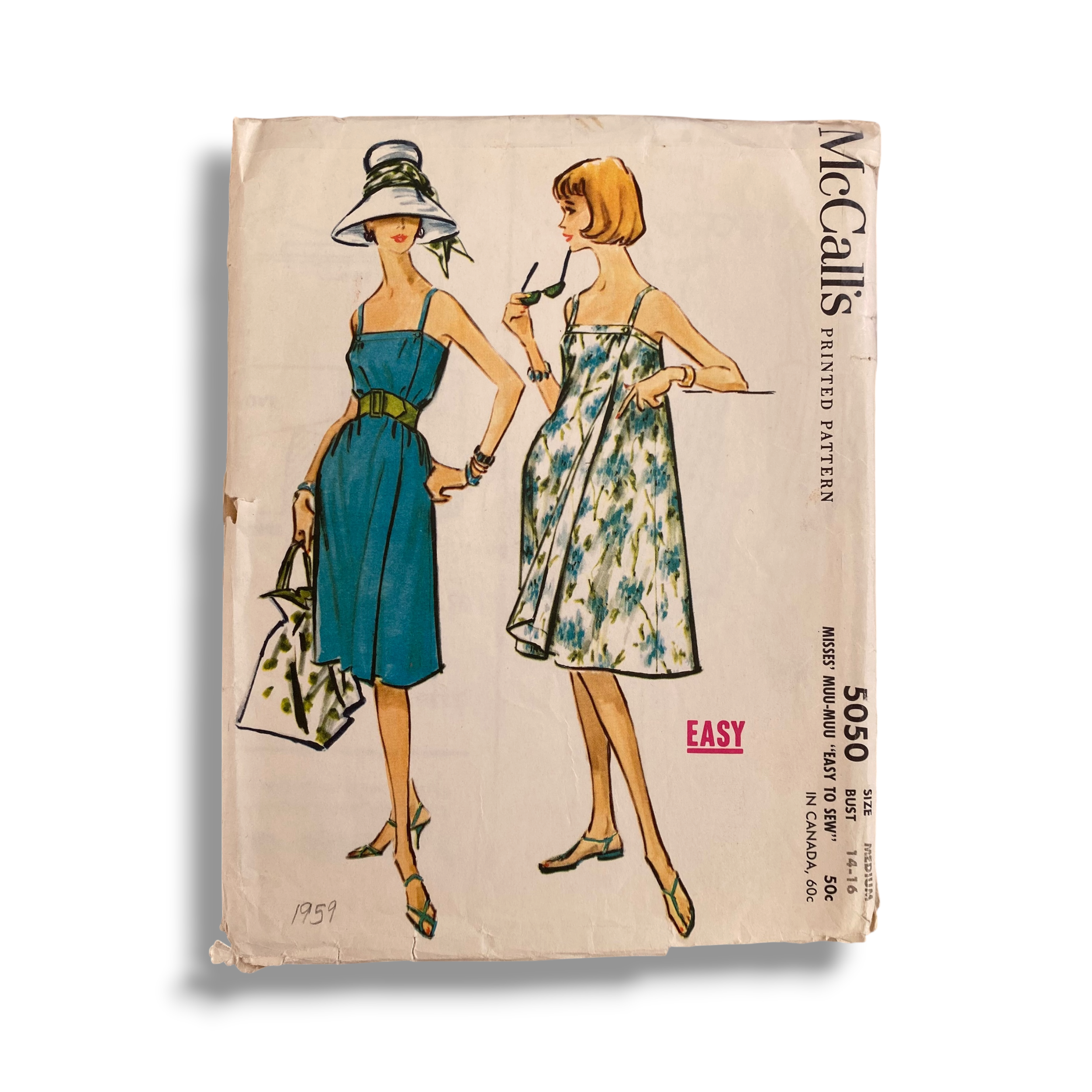 McCall’s 5050, 50s Muu-Muu Top:Dress, Size Medium, Cut & Complete, Vintage Sewing Pattern0.PNG