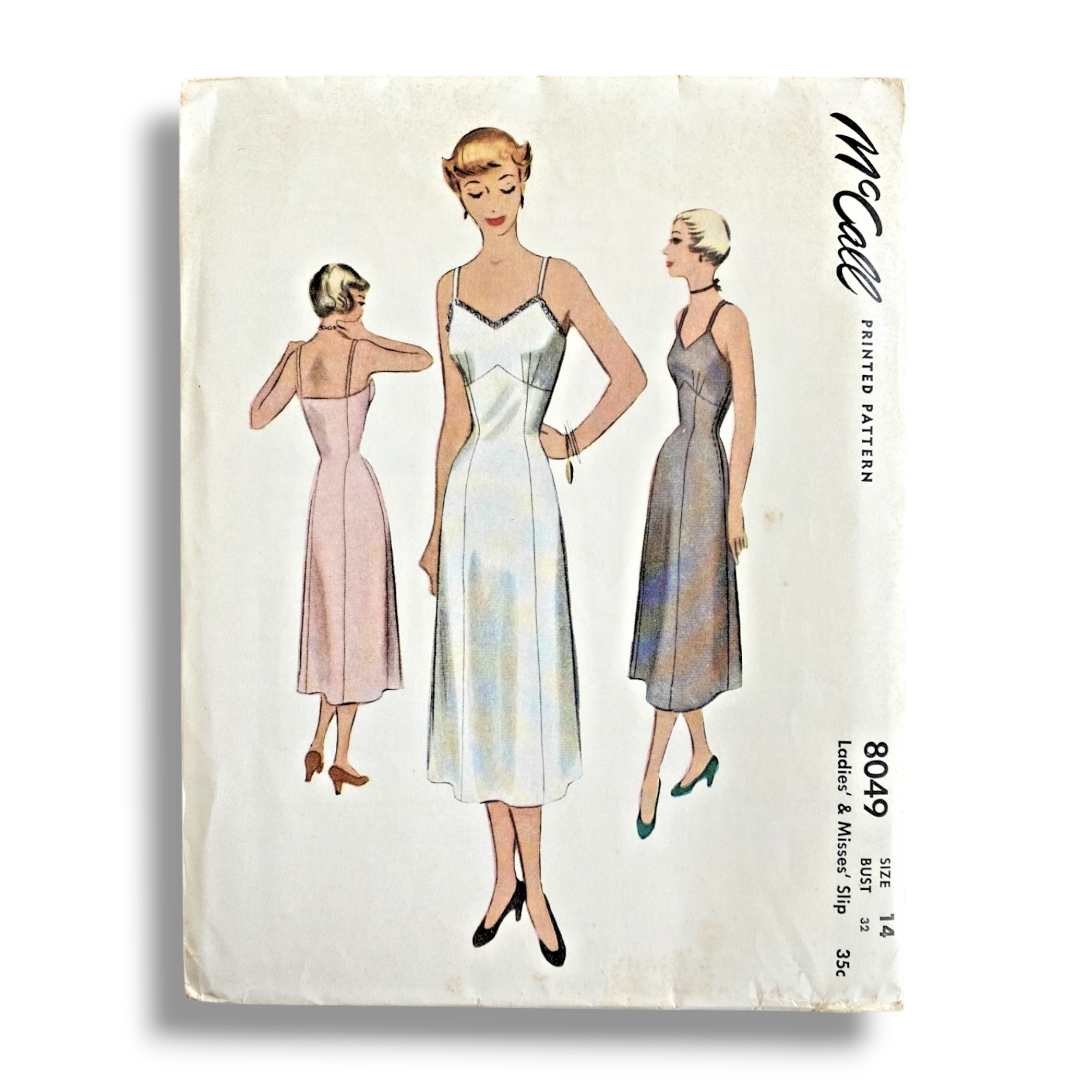 McCall 8049, 50s Slip, Size 14/32, Cut & Complete, Vintage Sewing Pattern