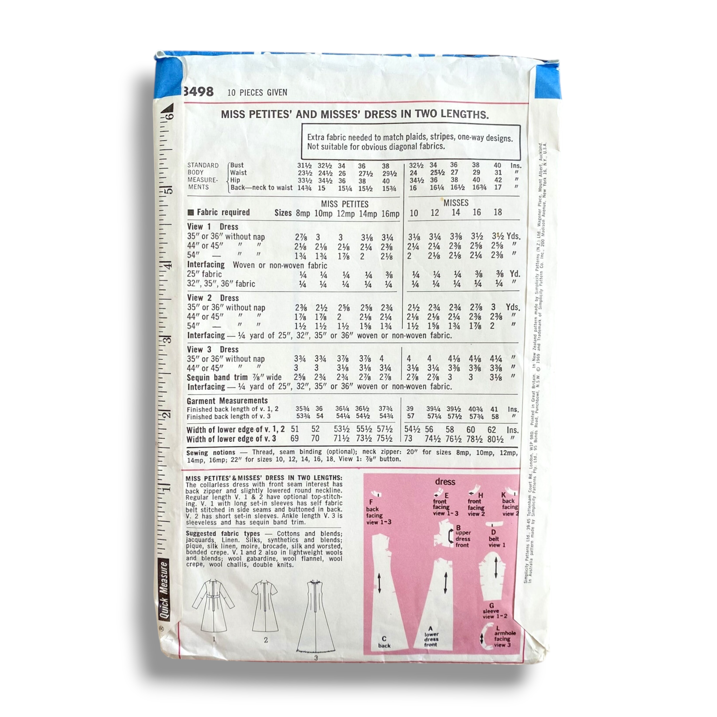 Simplicity 8498, 60s Dress, Size 16:38, Cut & Complete, Vintage Sewing Pattern1.PNG