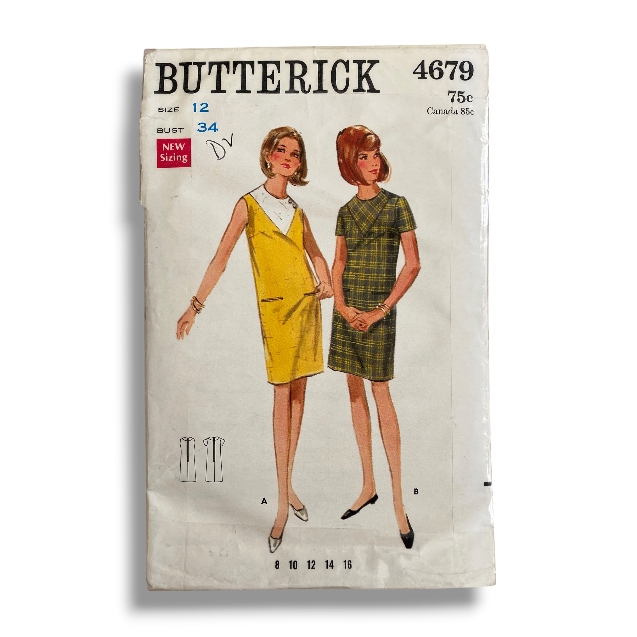 Butterick 4679, 60s Dress, Size 12:34, Cut & Complete, Vintage Sewing Pattern0.PNG