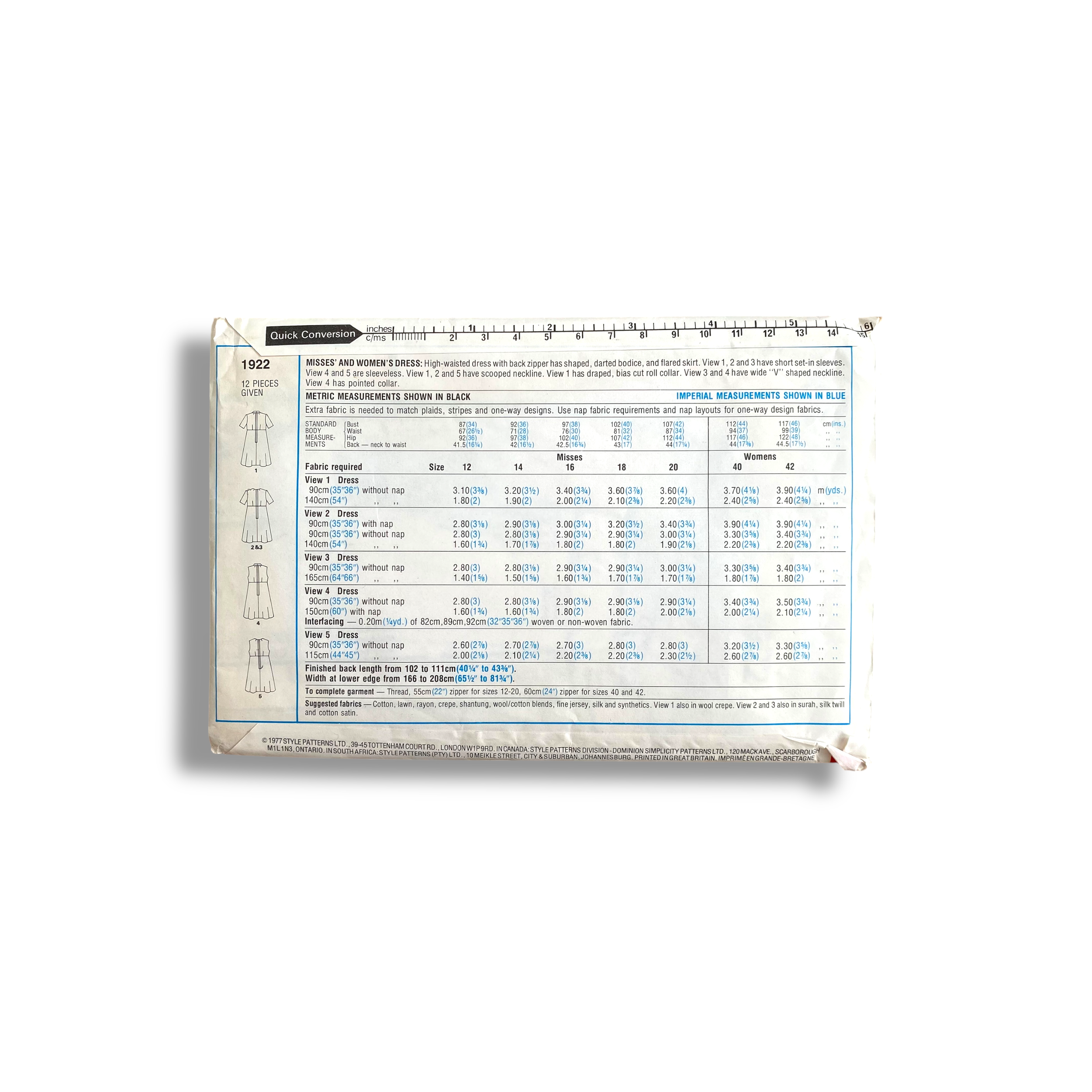 Style 1922, 70s Dress, Size 14:36, Cut & Complete, Vintage Sewing Pattern1.png