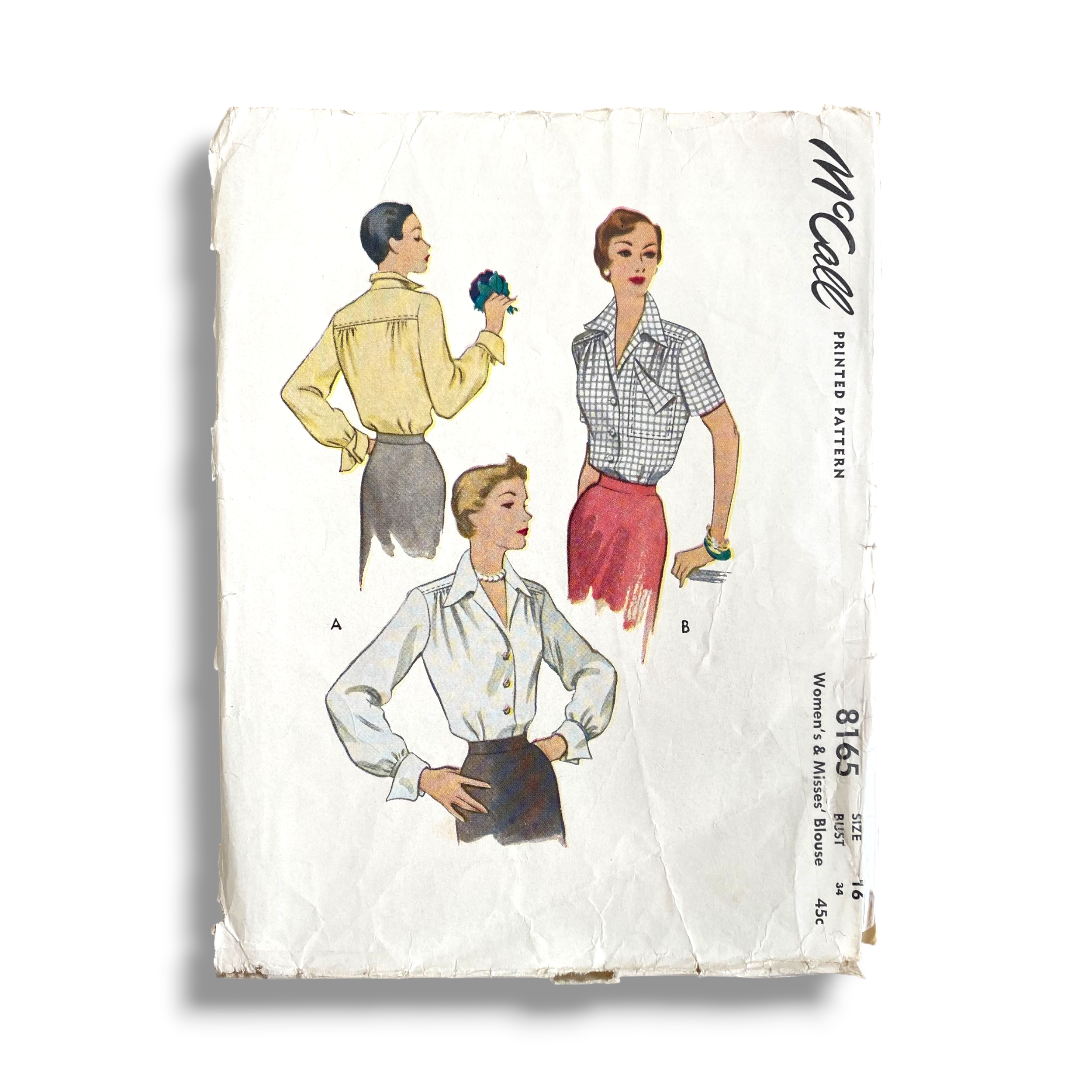 McCall 8165, 50s Blouse, Size 16:34, Cut & Complete, Vintage Sewing Pattern0.PNG