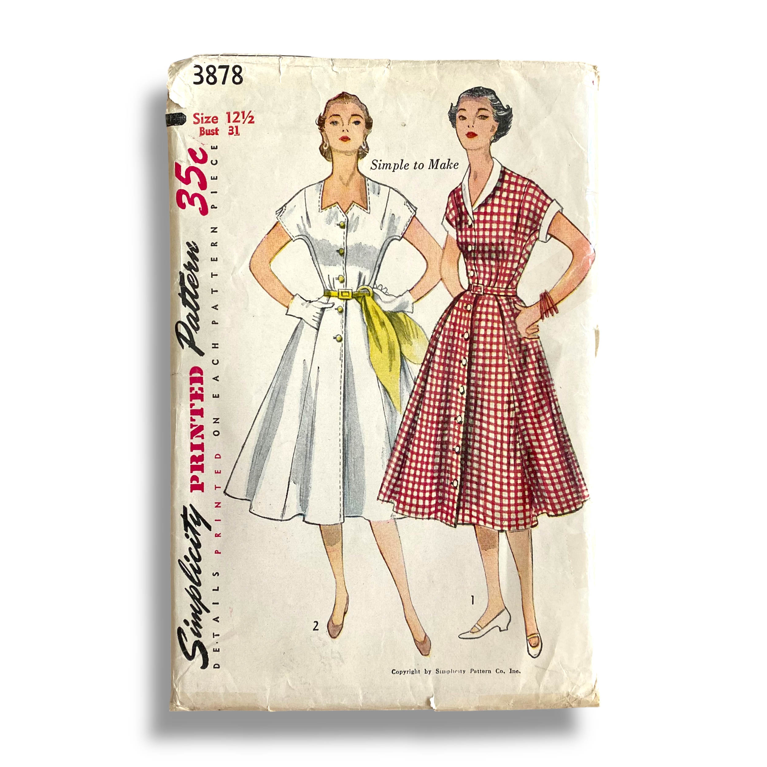 Simplicity 3878, 50s Dress, Size 12.5:31, Cut & Complete, Vintage Sewing Pattern1.png