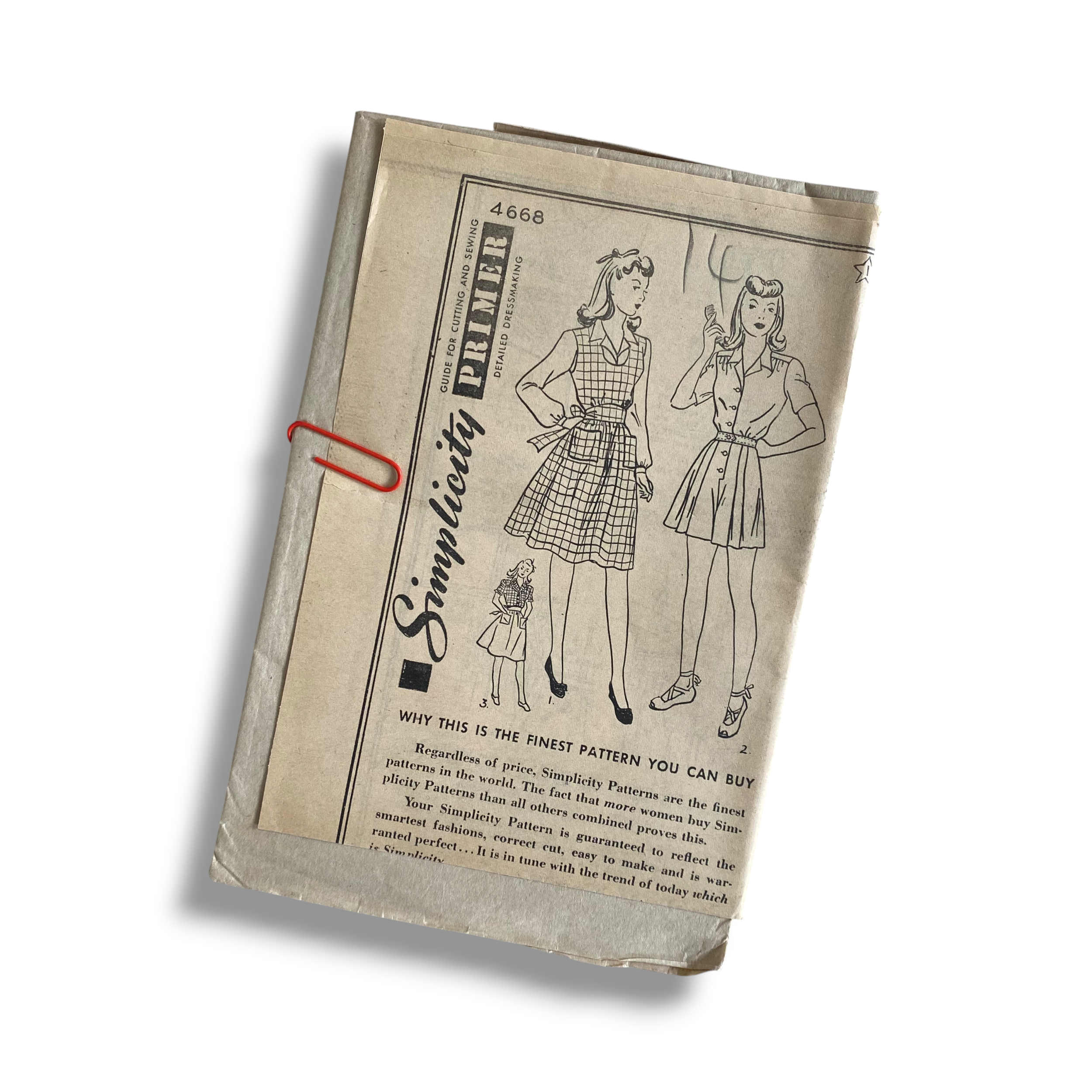 Simplicity 4668, 40s Jumper, Skirt & Playsuit, Size 14:32, Factory Folded, No Envelope, Vintage Sewing Pattern.PNG