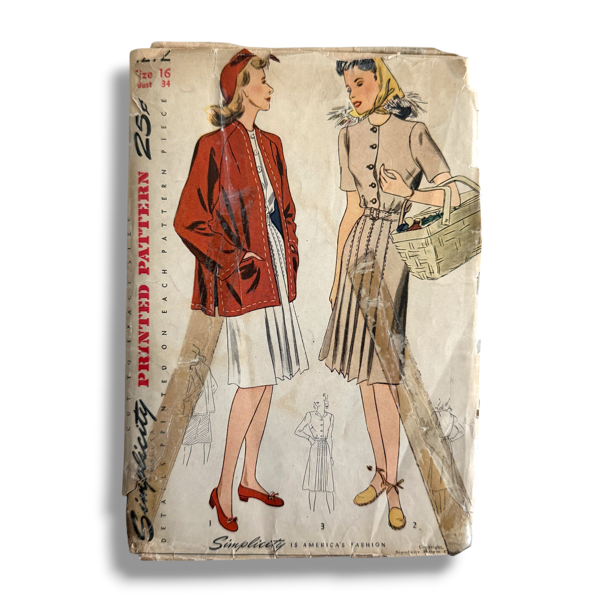Simplicity 4272, 40s Dress & Jacket, Size 16 Bust 34, Factory Folded, Vintage Sewing Pattern0.PNG