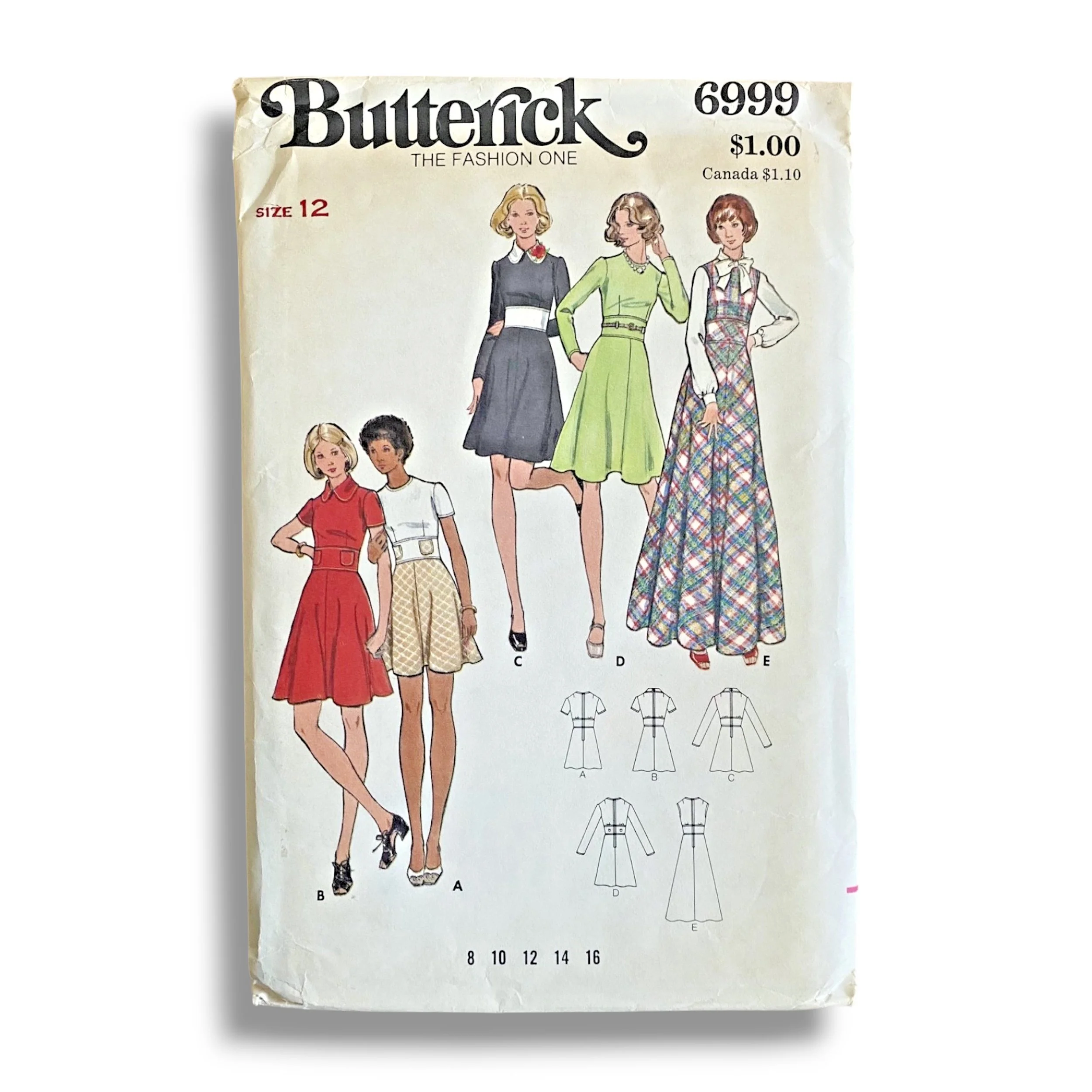 Butterick 6999, 70s Dress:Jumper, Size 12:34, Factory Folded, Vintage Sewing Pattern.jpg