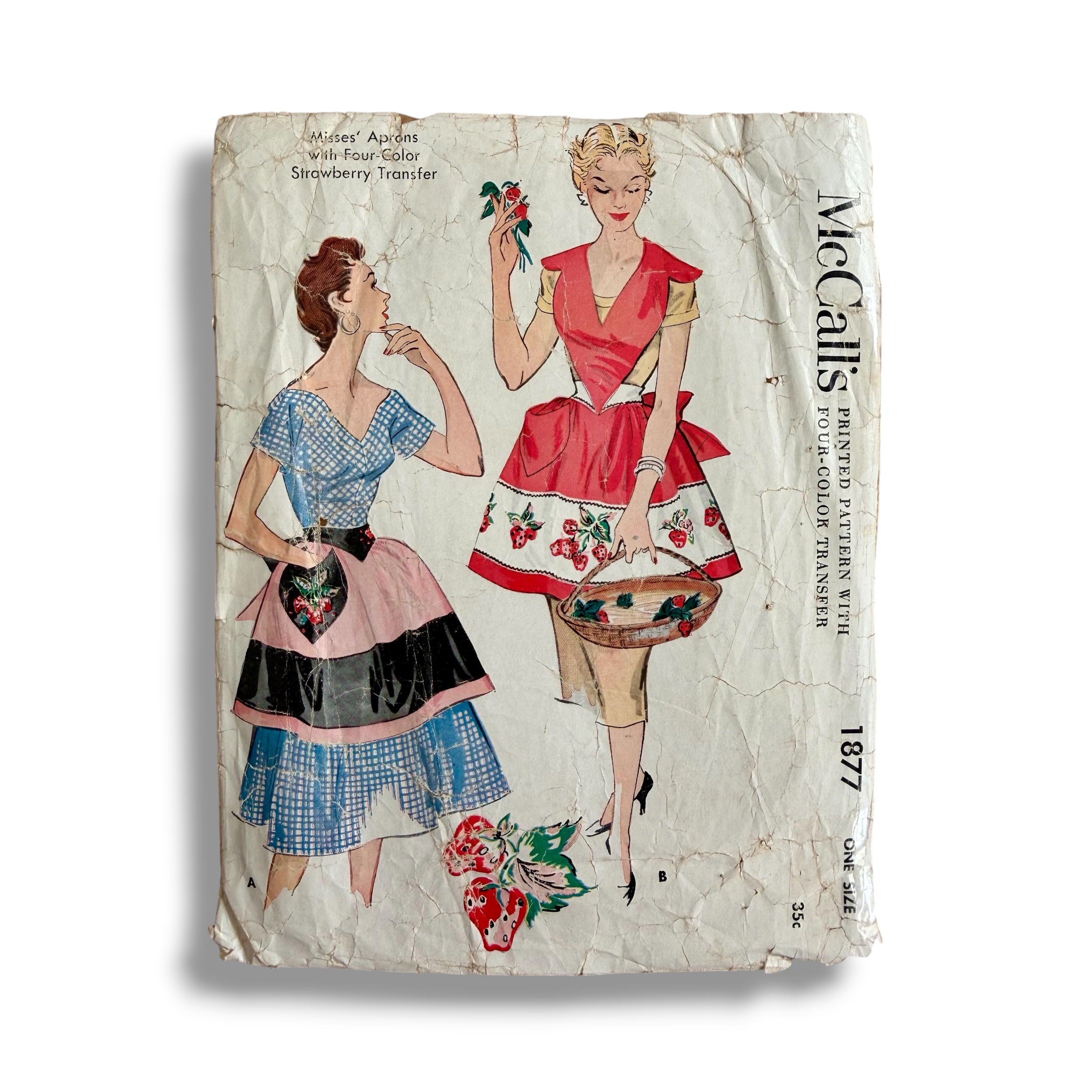 McCall's 1877, 50s Aprons, One Size, Cut & Complete; Transfers Missing, Vintage Sewing Pattern1.PNG
