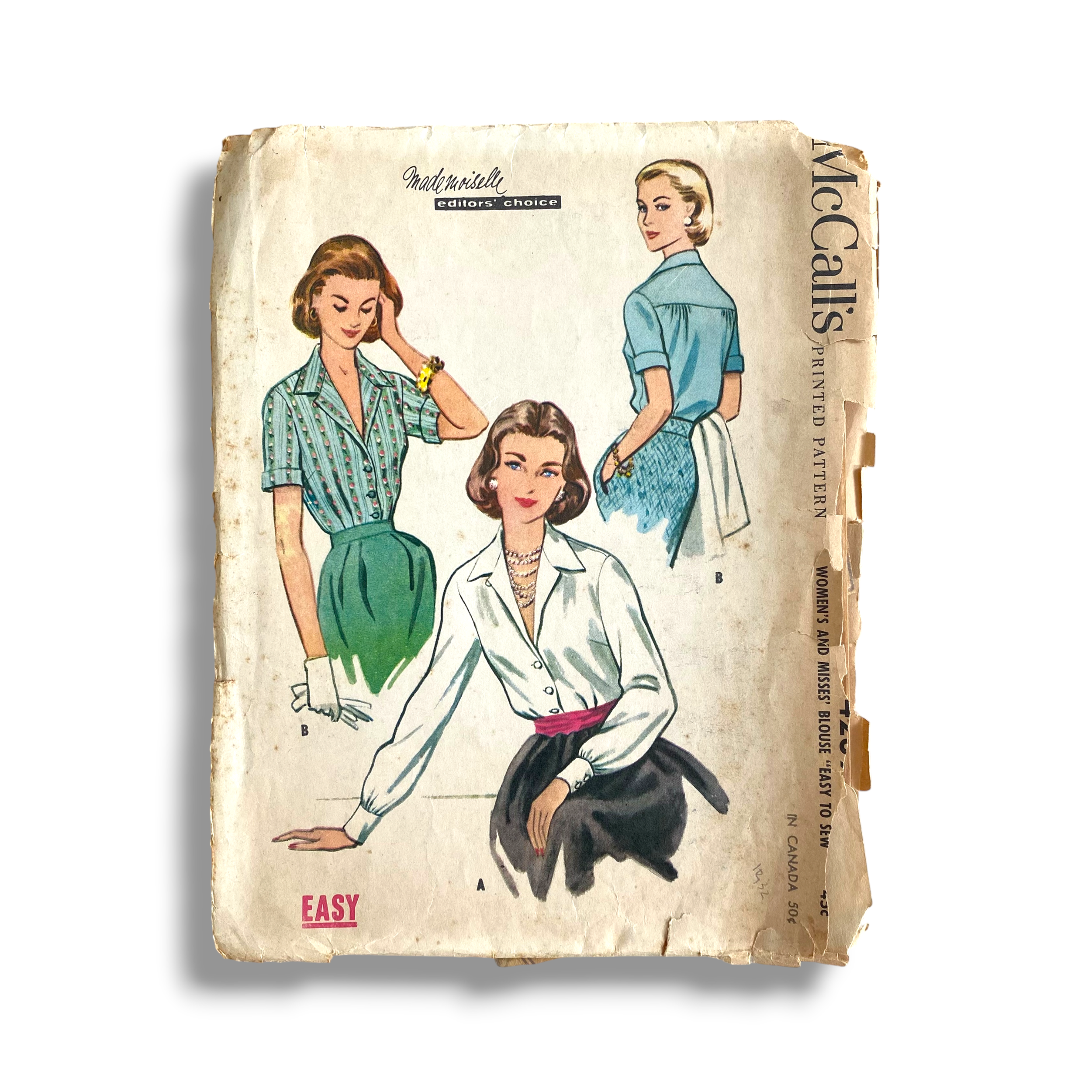McCall’s 4239, 50s Blouse, Size 12:32, Cut & Complete, Vintage Sewing Pattern0.PNG