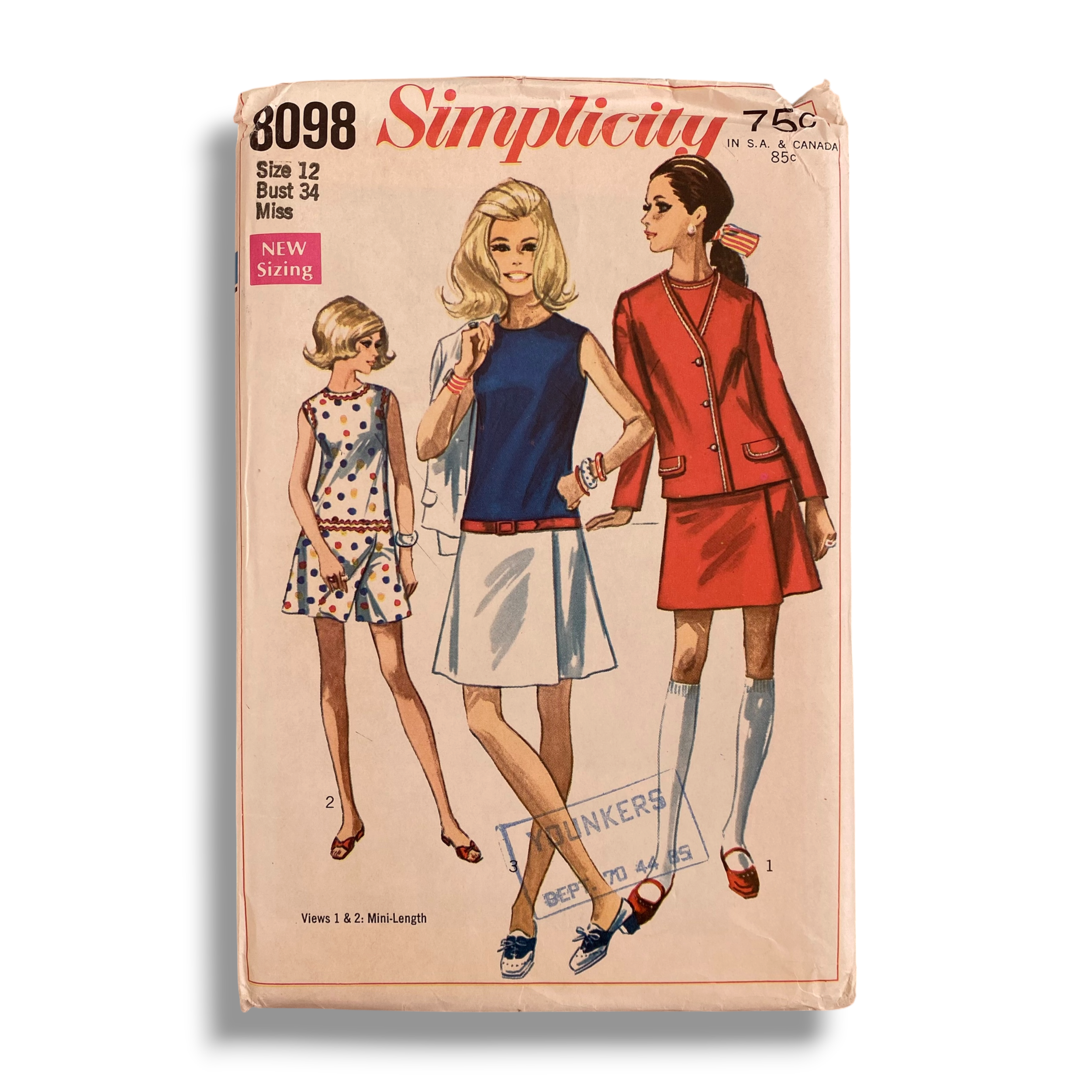Simplicity 8098, 60s Culotte-Dress:Jacket, Size 12:34, Factory Folded, Vintage Sewing Pattern0.PNG