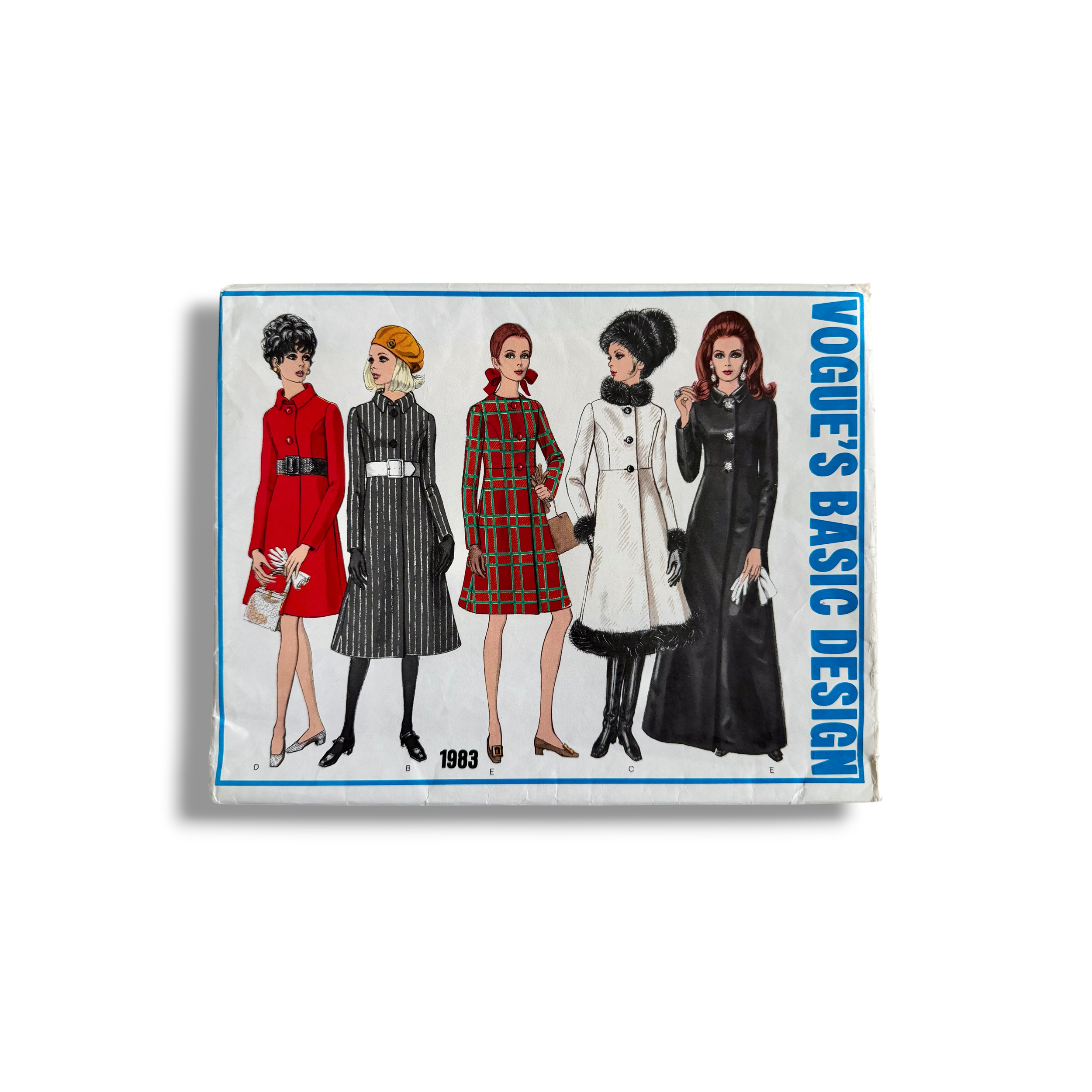 Vogue’s Basic Design 1983, 60s A-Line Coat in Three Lengths, Size 8, Bust 31.5, Factory Folded, Vintage Sewing Pattern