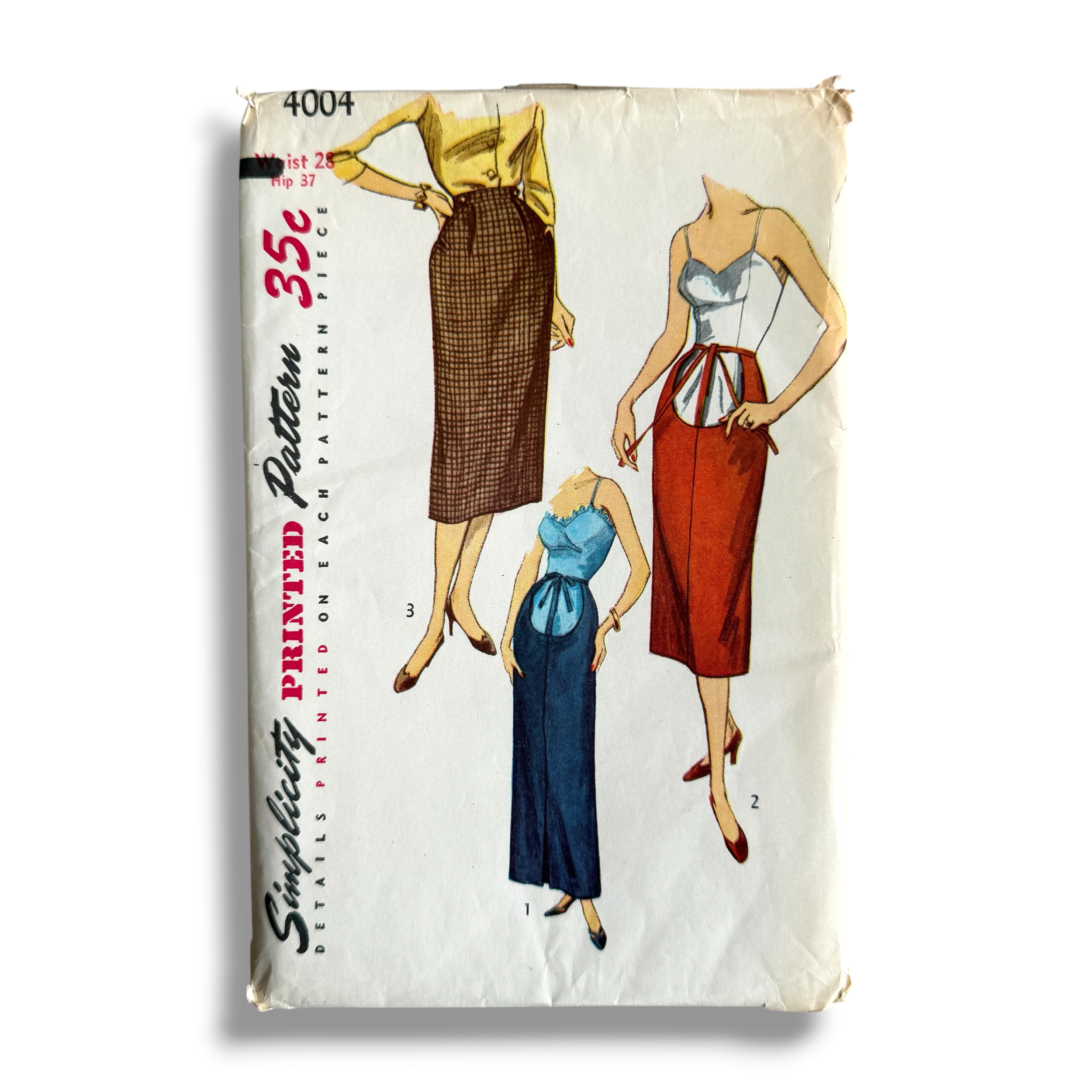 Simplicity 4004, 50s Maternity Skirt, Waist 28 Hip 37, Cut & Complete, Vintage Sewing Pattern