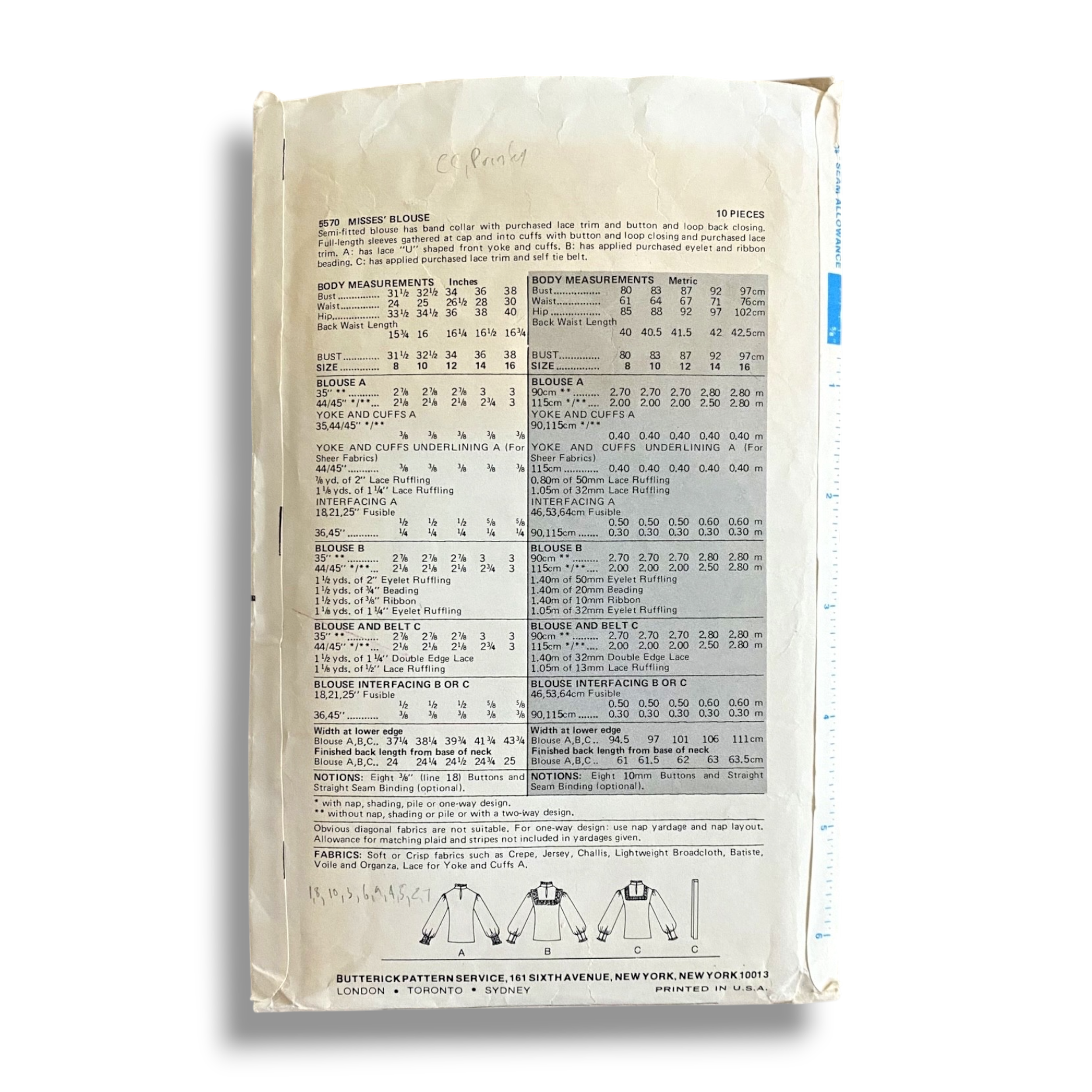 Butterick 5570, 70s Blouse, Size 12:34, Cut & Complete, Vintage Sewing Pattern1.PNG