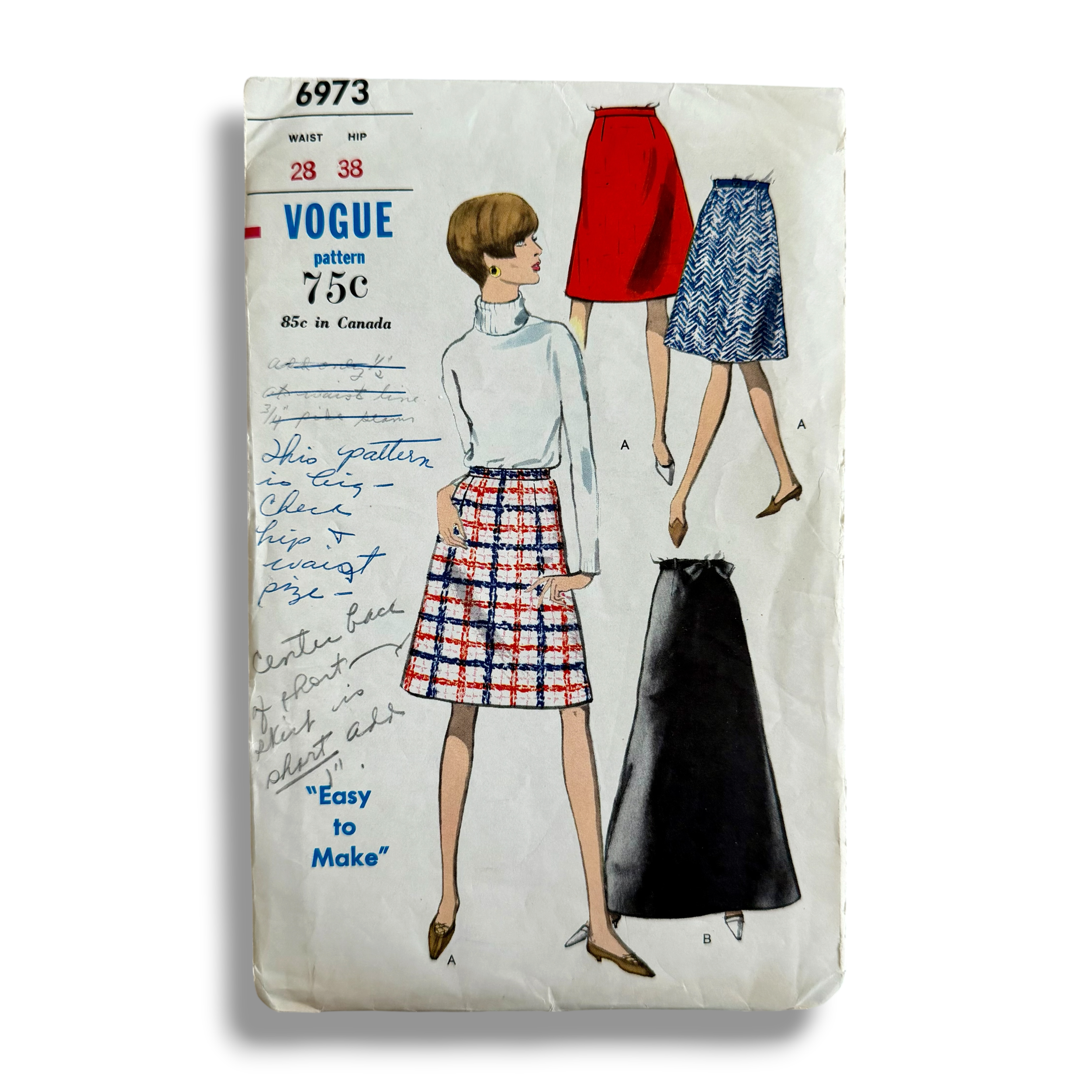 Vogue 6973, 60s Skirt, Waist 28 Hip 38, Cut & Complete, Vintage Sewing Pattern0.PNG