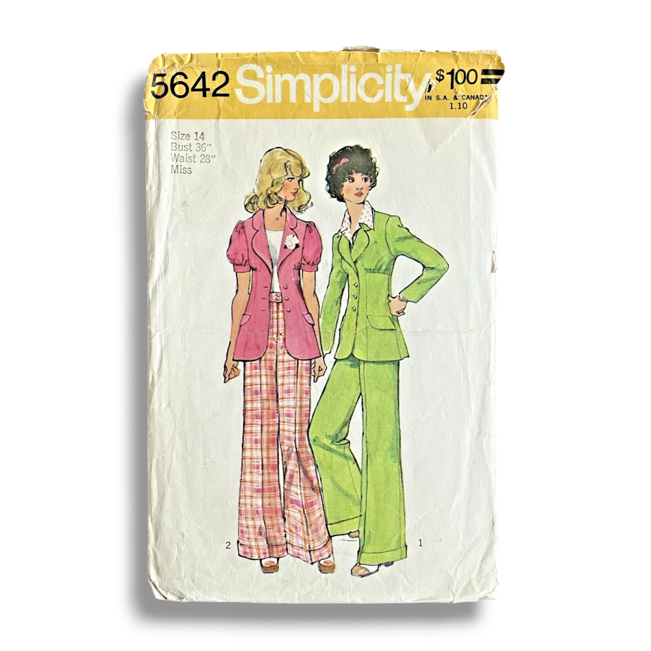 Simplicity 5642, 70s Jacket/Pant, Size 14/36, Cut & Complete, Vintage Sewing Pattern