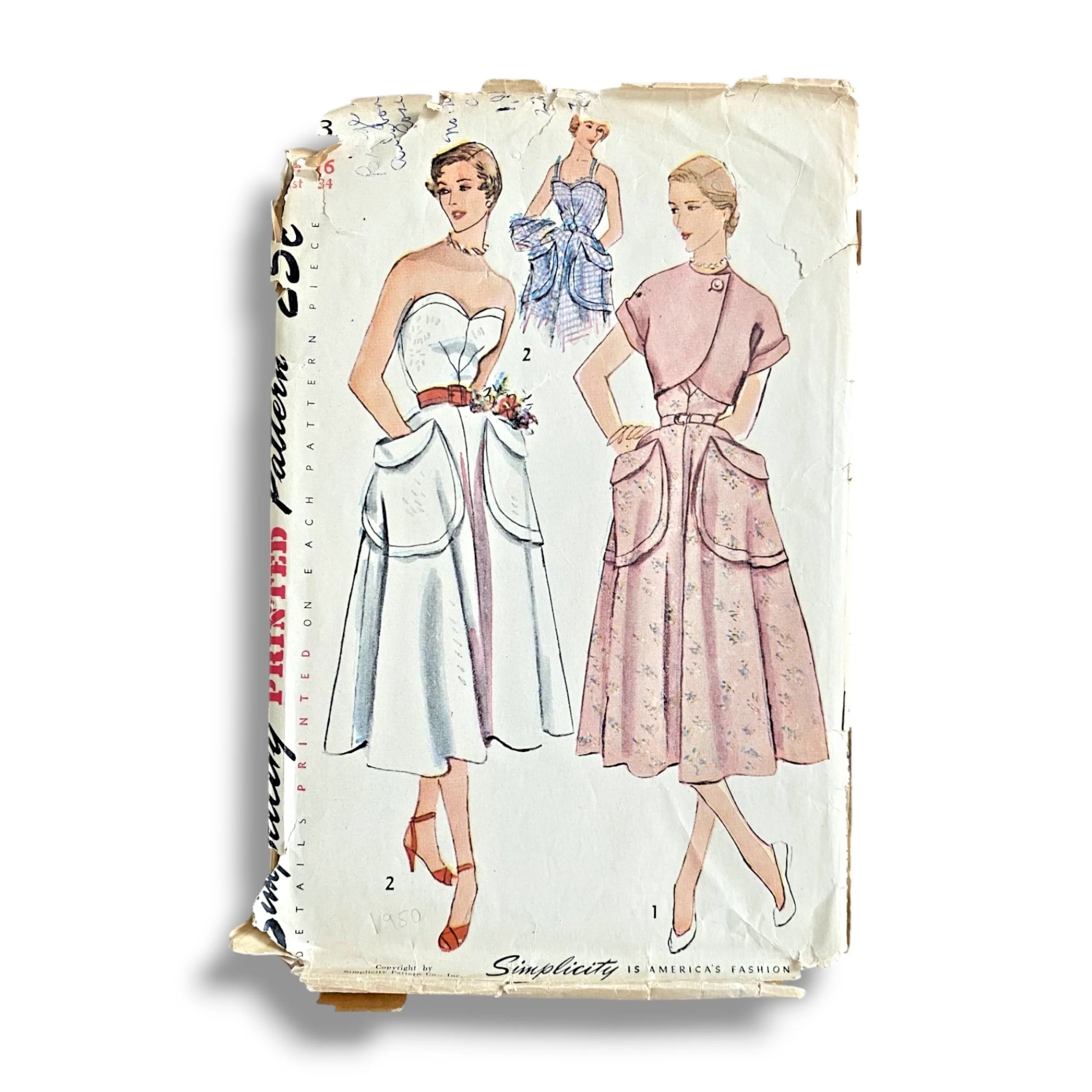 Simplicity 3233, 50s Sun Dress:Bolero, Size 16:34, Cut & Complete, Vintage Sewing Pattern.jpg