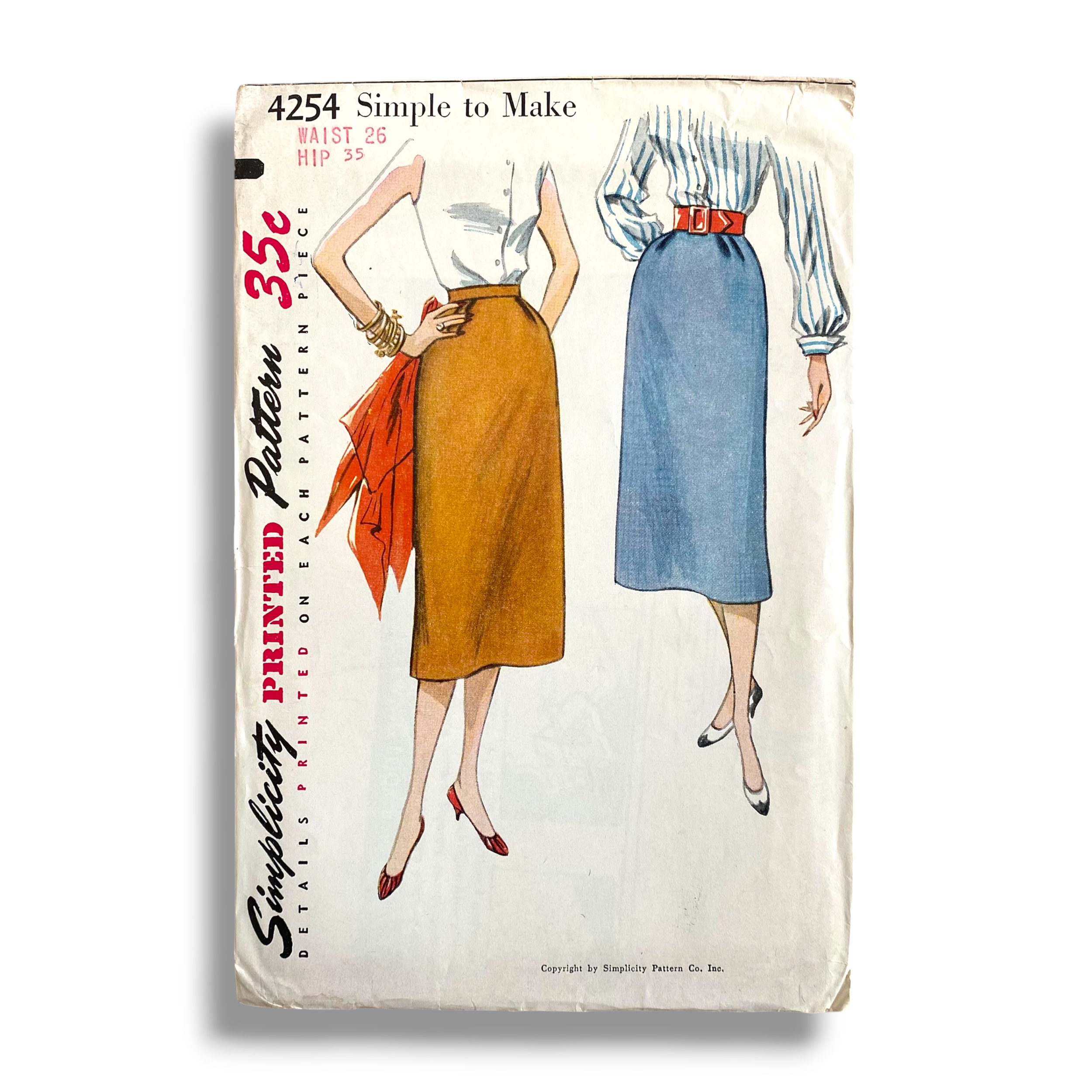 Simplicity 4254, 50s Skirt, W26:H35, Cut & Complete, Vintage Sewing Pattern0.PNG