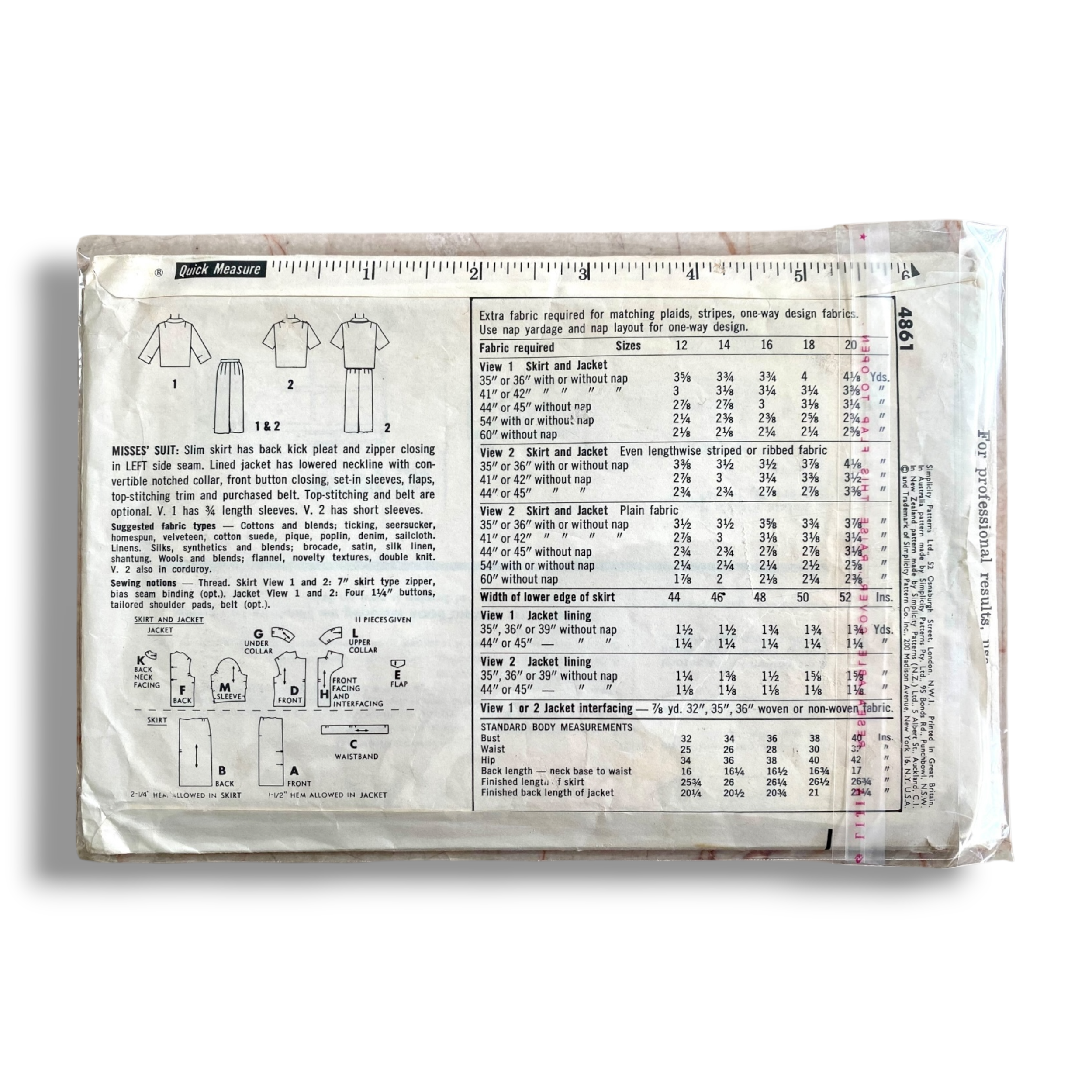 Simplicity 4861, 60s Suit, Size 14:34, Cut & Complete, Vintage Sewing Pattern1.PNG