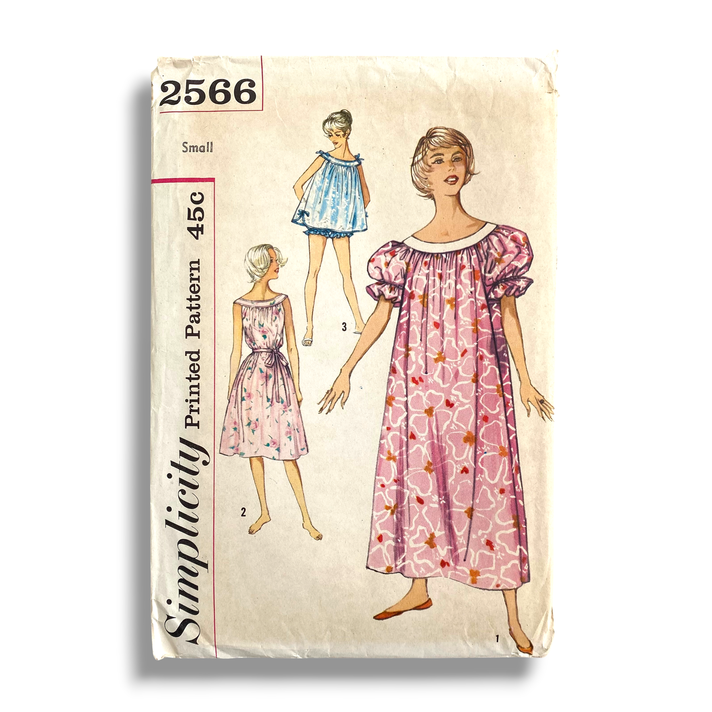 Simplicity 2566, 50s Muu Muu, Nightgown & Panties, Size Small, Cut & Complete, Vintage Sewing Pattern
