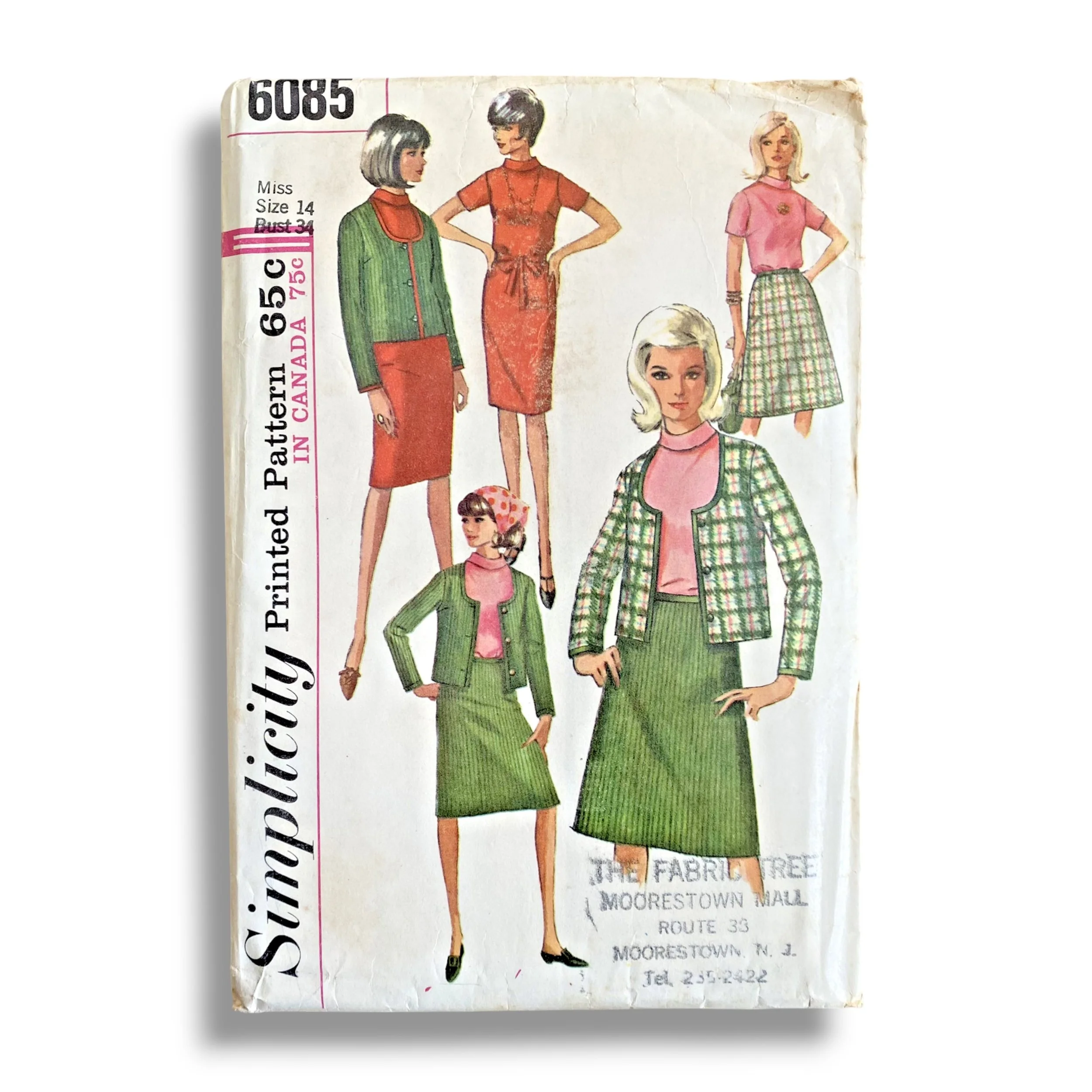 Simplicity 6085, 60s Dress:Blouse:Jacket:Skirt, Size 14:34, Cut & Complete, Vintage Sewing Pattern.jpg