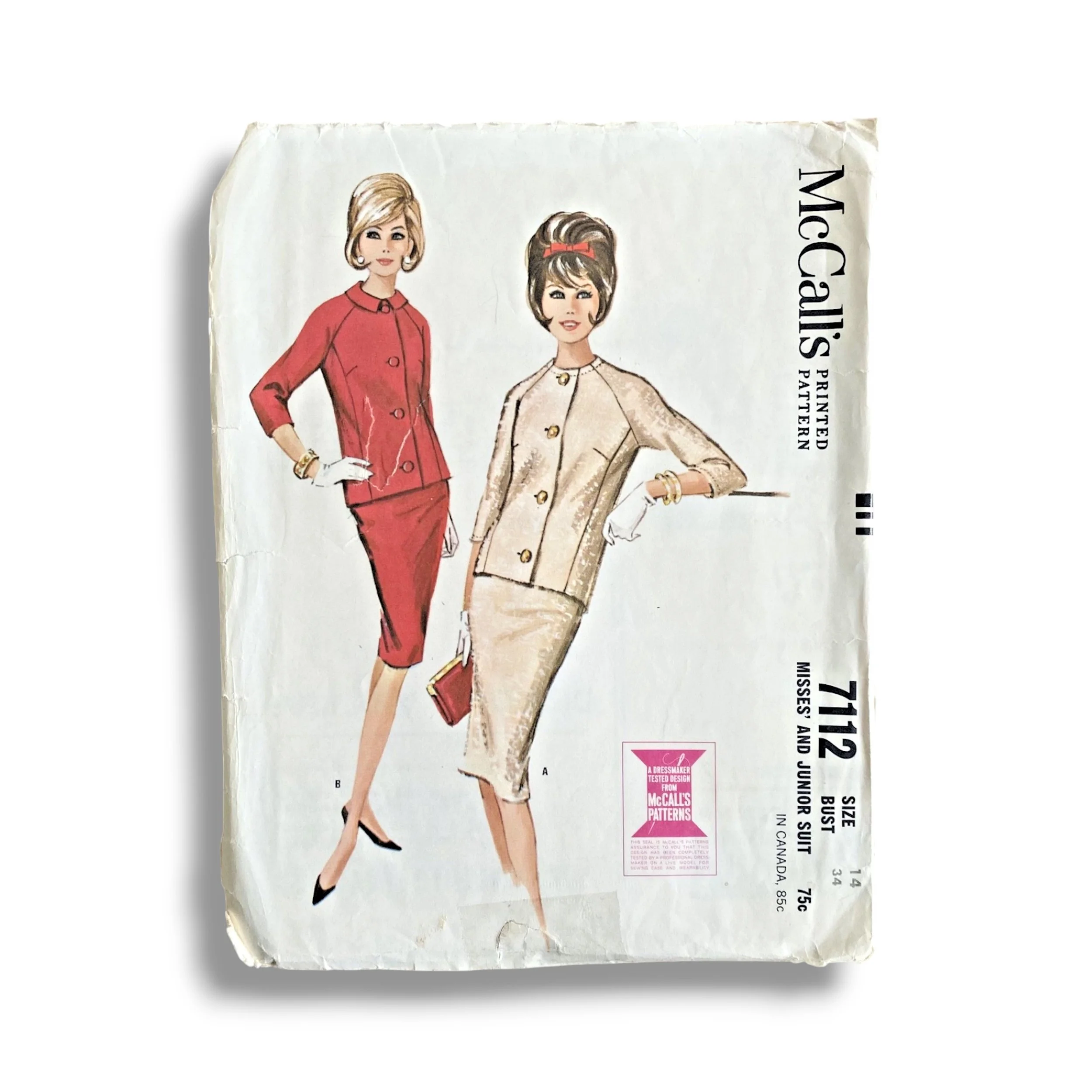 McCalls 7112, 60s Suit, Size 14:34, Cut & Complete, Vintage Sewing Pattern.jpg