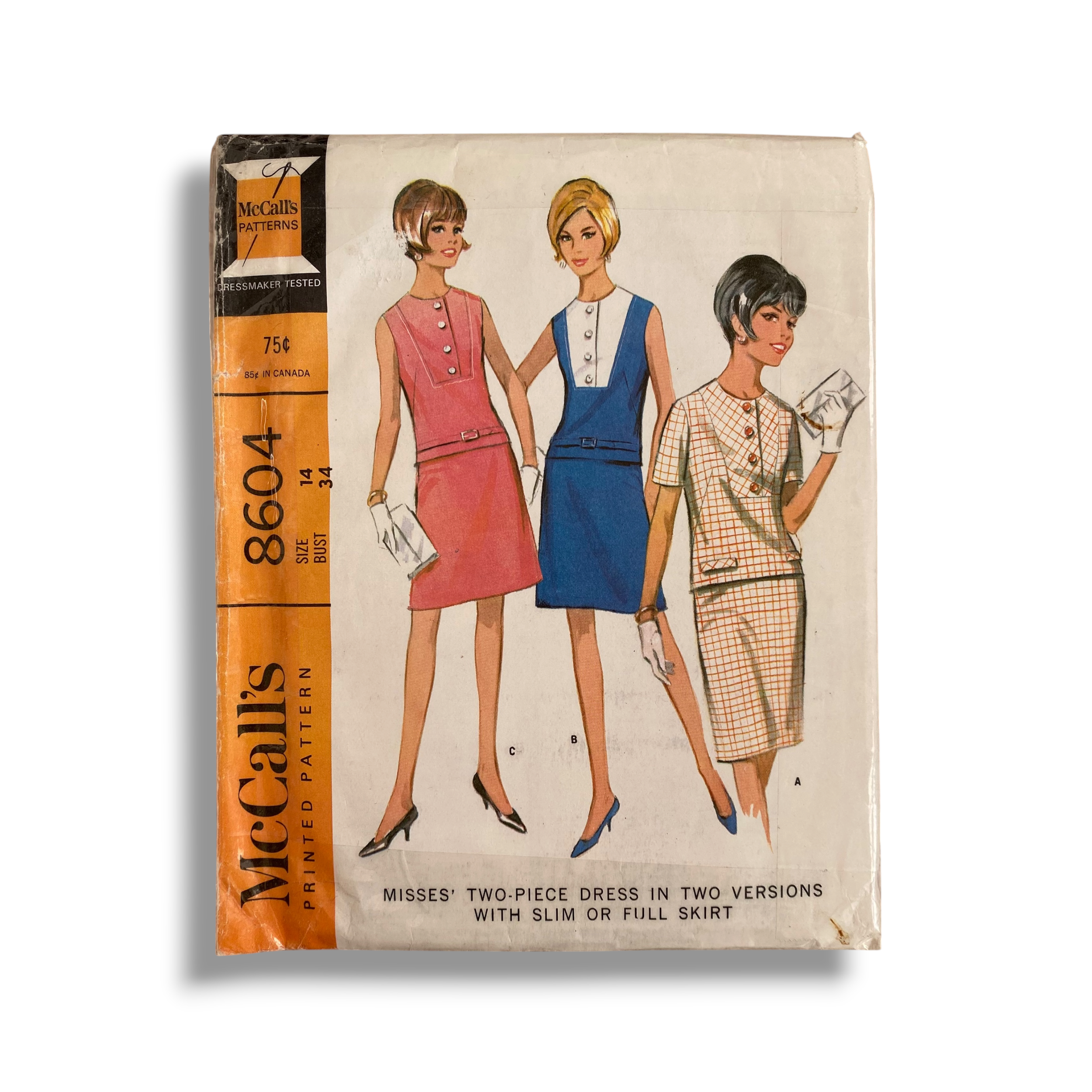 McCall’s 8604, 60s Two-Piece Dress, Size 14:34, Cut & Complete, Vintage Sewing Pattern0.PNG