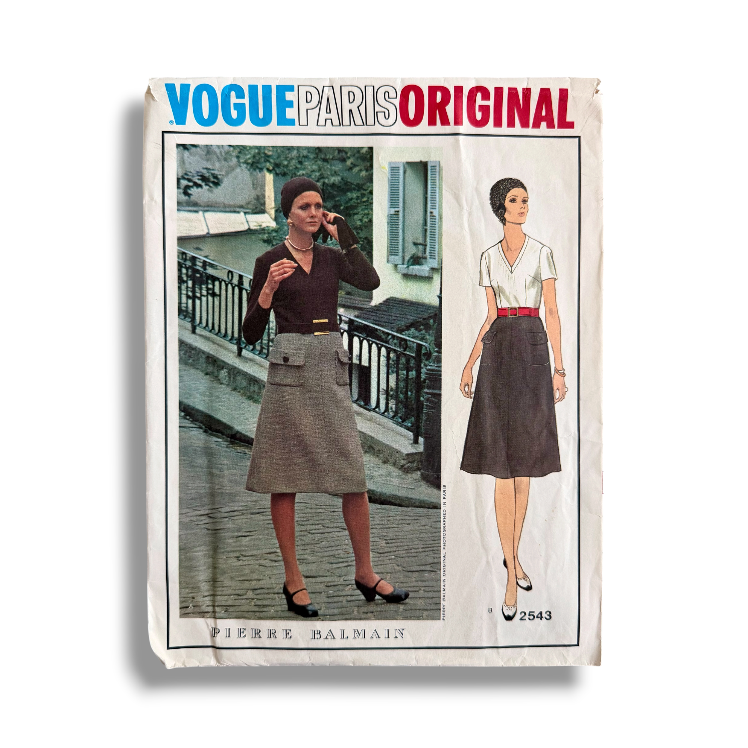 Vogue Paris Original 2543, 70s Pierre Balmain Dress, Size 12 Bust 34, Cut & Complete,  Vintage Sewing Pattern