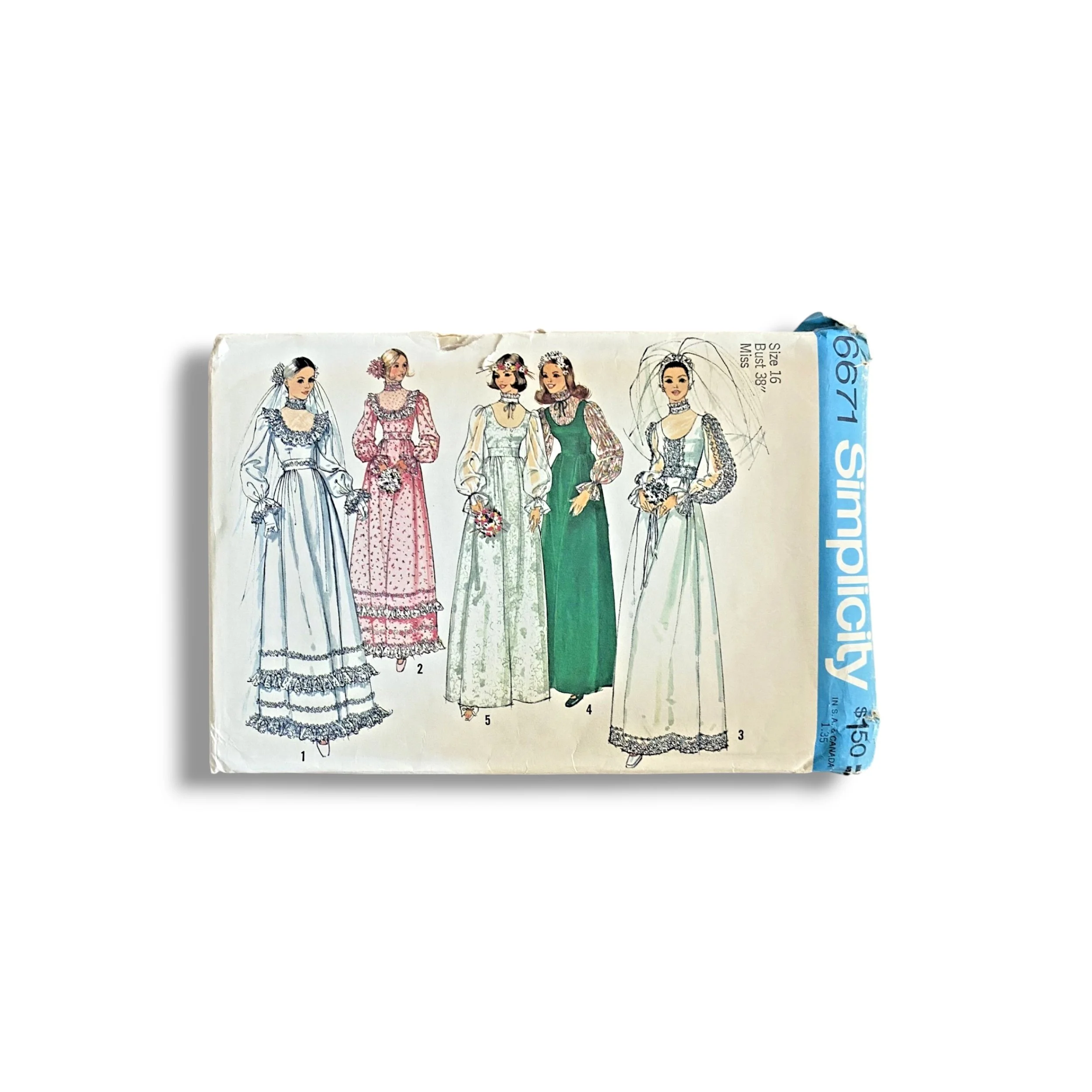 Simplicity 6671, 70s Wedding:Bridesmaid Dress, Size 16:38, Cut & Complete, Vintage Sewing Pattern.jpg