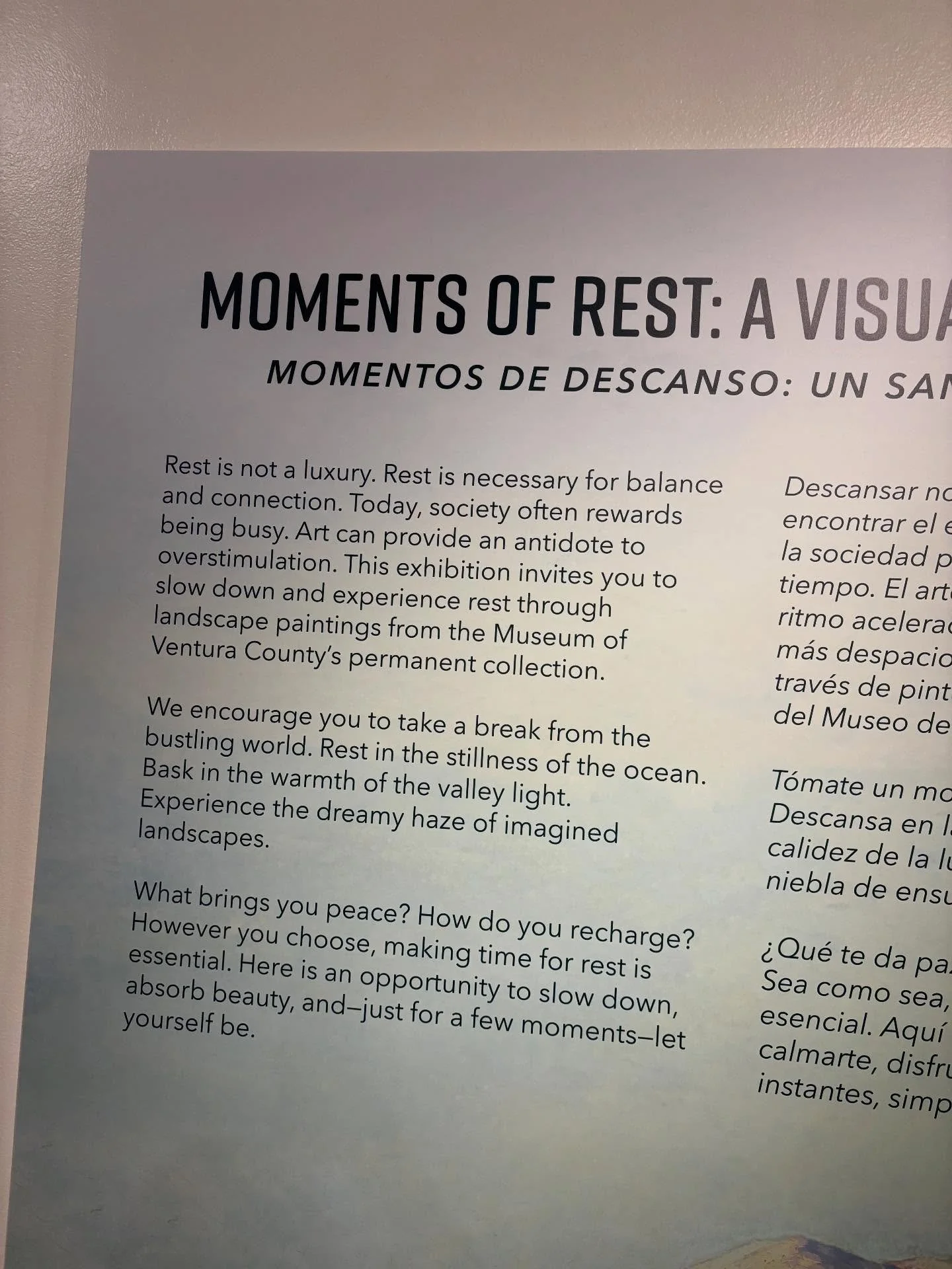 Mindful museum advice: rest and absorb beauty.