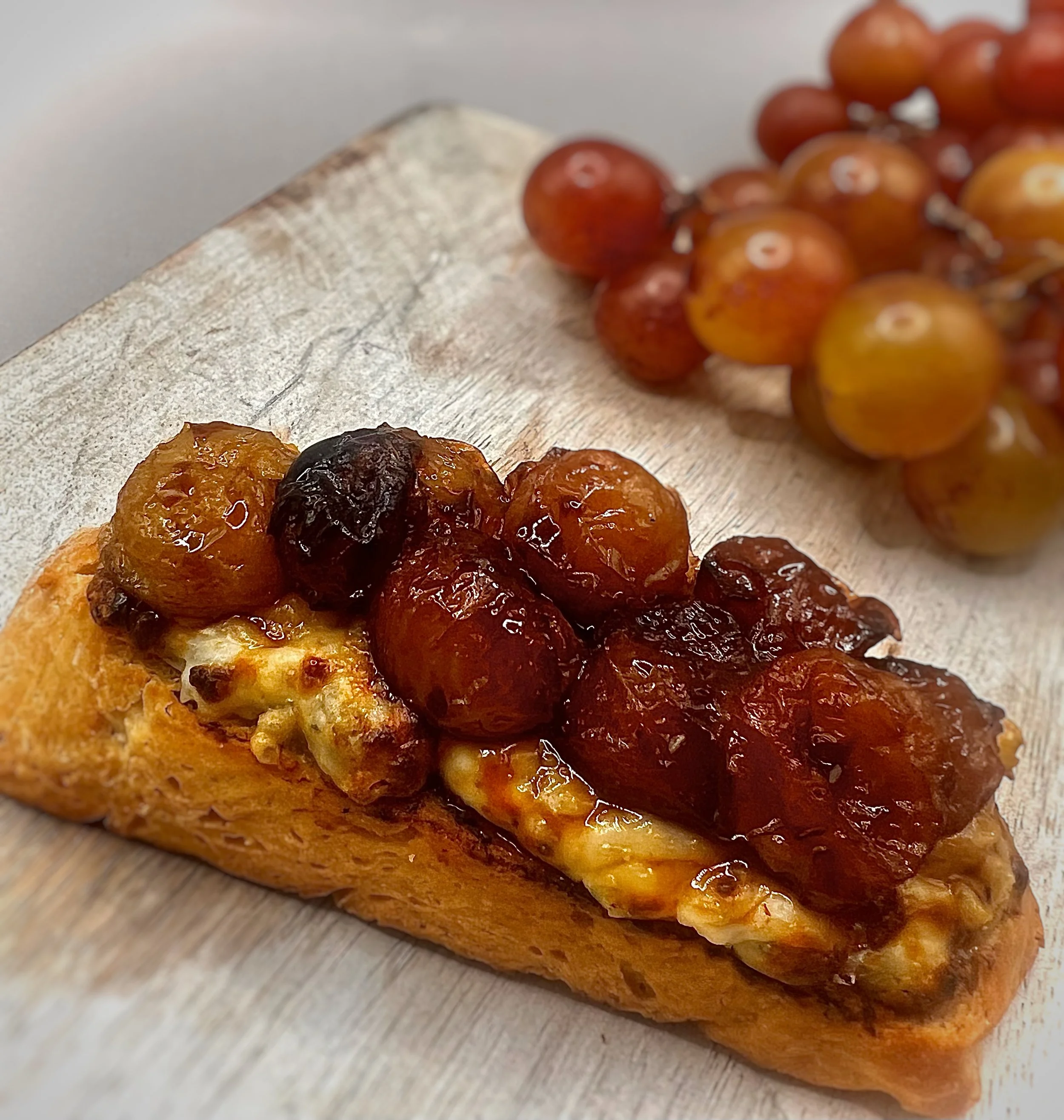 Gorgonzola & Roasted Grape Crostinis