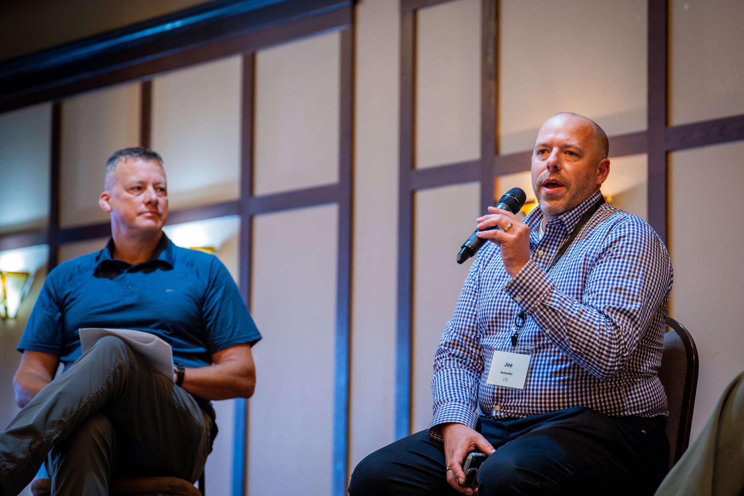 Two people presenting