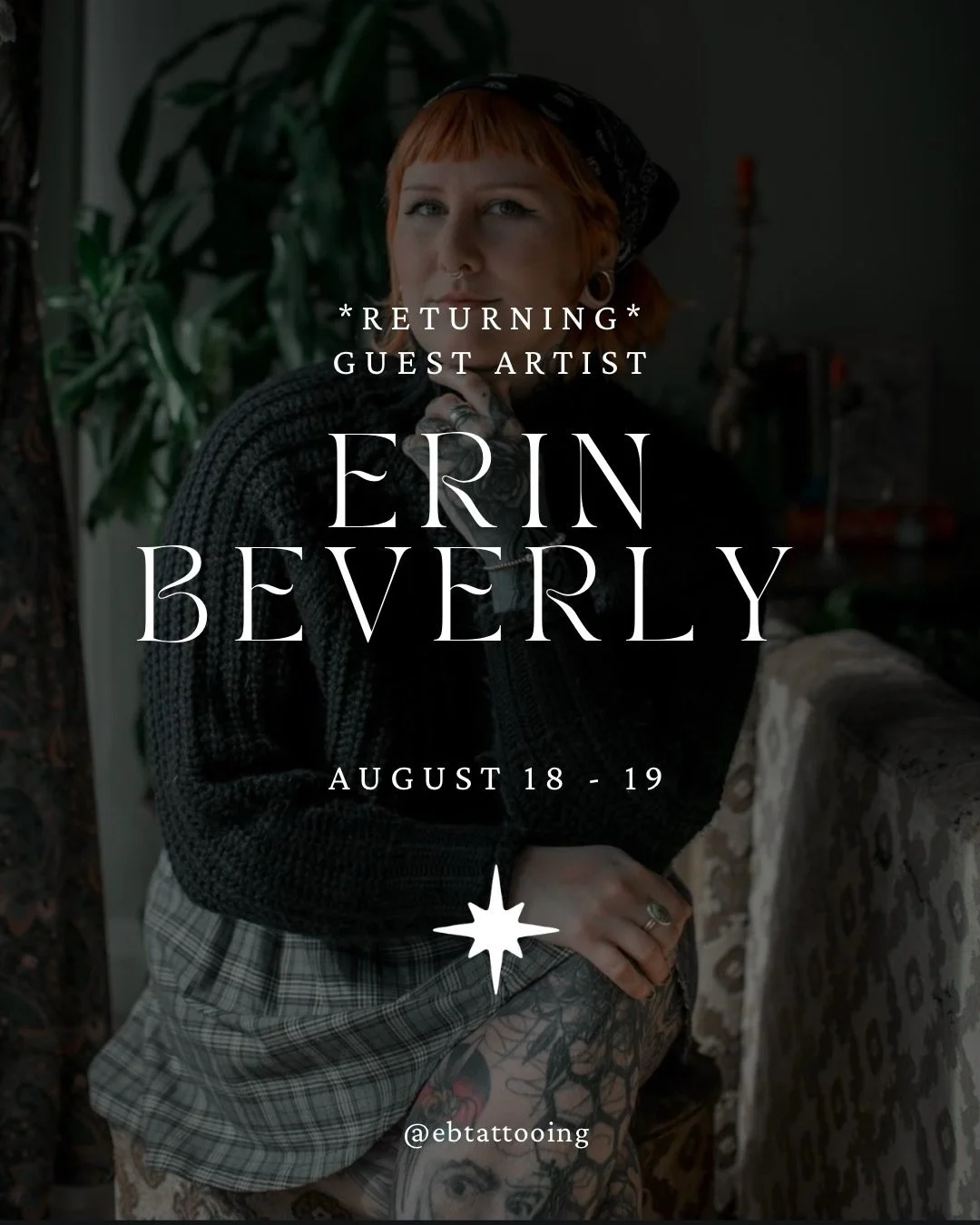 @ebtattooing is joining us once more! August 18th has been filled, but if you want to snag August 19th, don&rsquo;t wait! We&rsquo;re stoked to have Erin back at @soulfire_tattoostudio for more laughs and sick tattoos. 

Email ebtattooing@gmail.com t