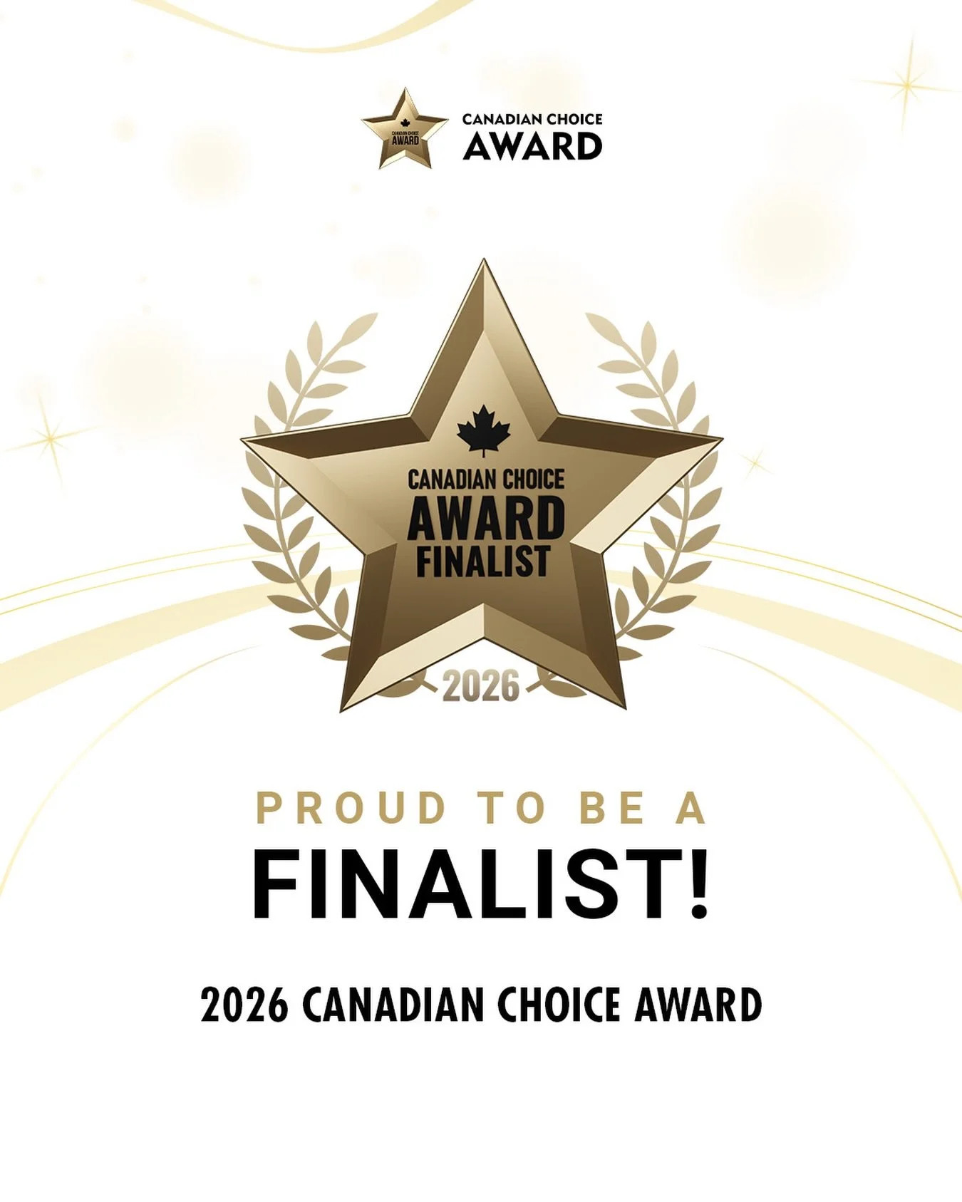 FINALIST 🤩 what an honour! So grateful to have made it this far with @canadianchoiceaward 
Keep your fingers crossed for us. I can&rsquo;t tell you how much it means to have clients as supportive as you all! 
✦ 
#canadianchoiceaward #finalist #canad