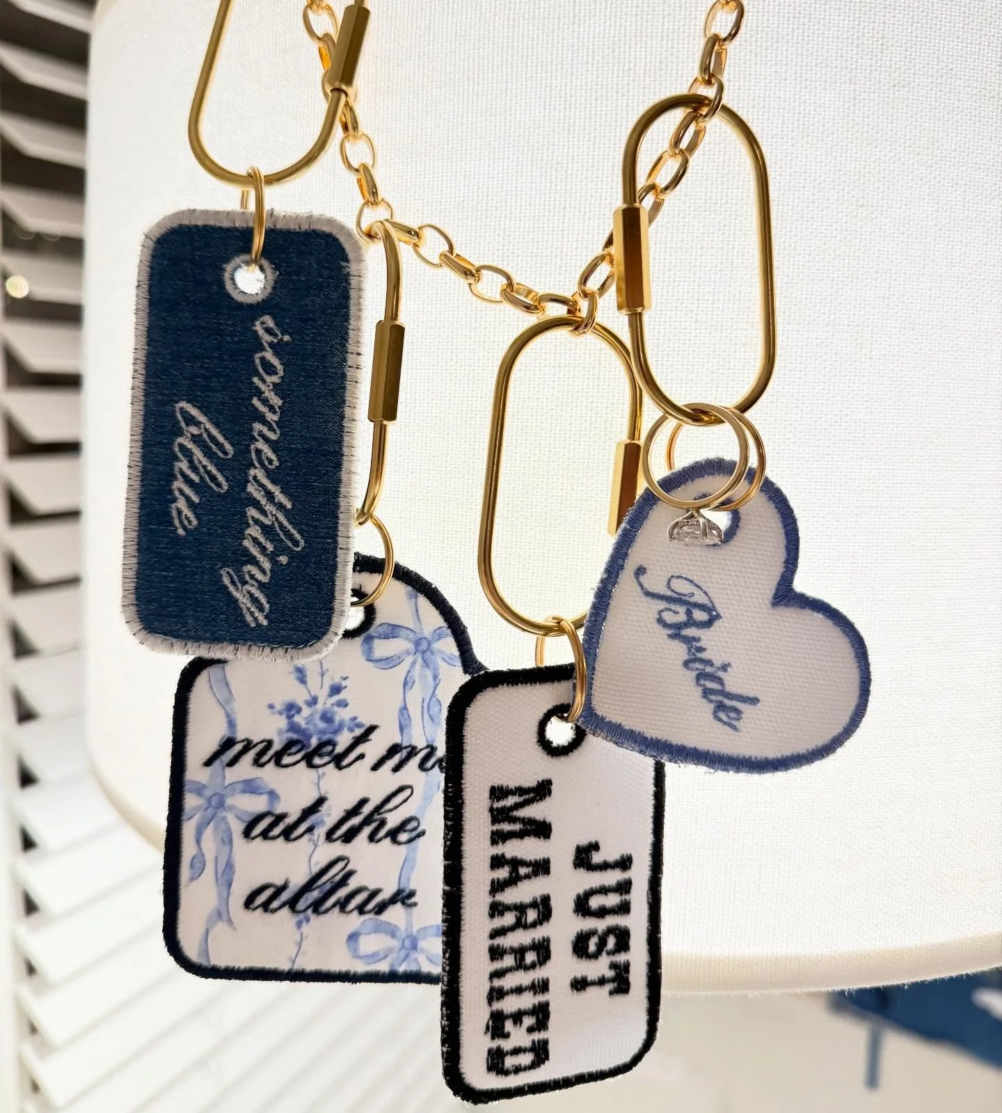 2 NEW bag charm drops are live on our website now! Get something for the Bride in your life or create something of your own, with our custom heart charms. &hearts;️