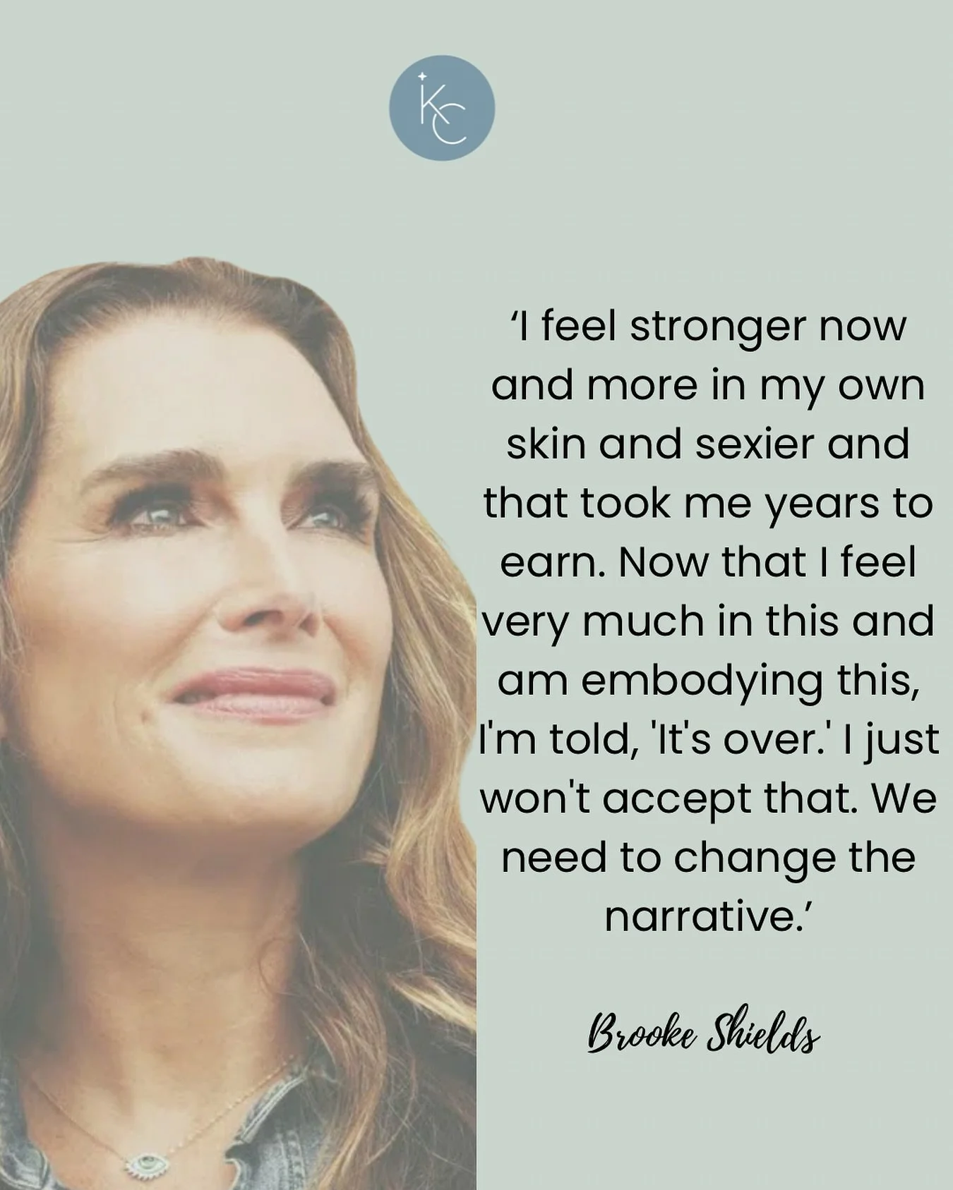 Powerful words from Brooke Shields! 🔥She's been through and back and come out the other side better then ever. 
What an inspiration!🤩

@brookeshields 
#midlifeempowerment 
#midlifewomen
#midliferevolution
#itstimetothrive 
#fabulous50
#over60andfab