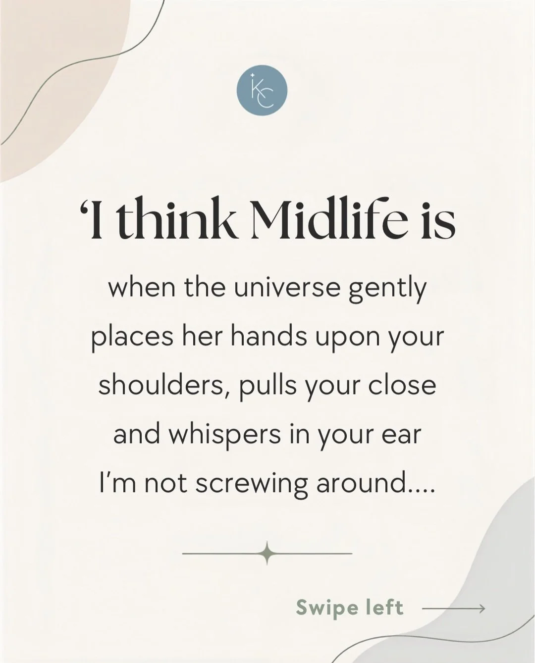 Midlifers, stop scrolling for a second ✋
This quote by Bren&eacute; Brown stopped me in my tracks and it might just be the most important thing you read about Midlife. 

This Chapter is not about fixing yourself, it's not about becoming 'the best ver