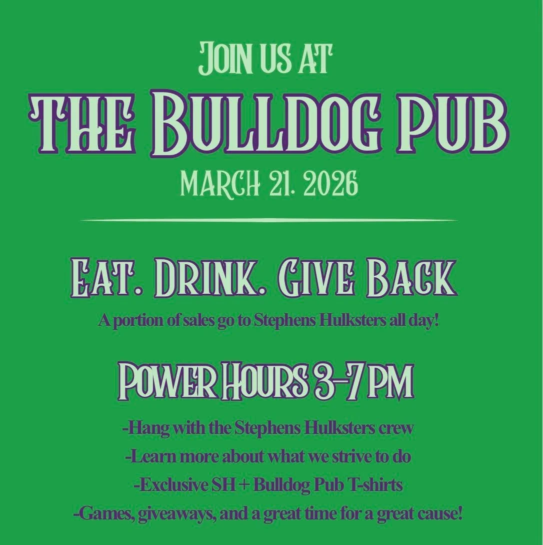 Hey Friends! We want to see you next Saturday!

The Hulkster Team will be together from 3-7, but don't let that stop you! A portion of food and beverage sales will be donated all day!

Games, exclusive tees, food &amp; drinks, and maybe a few surpris