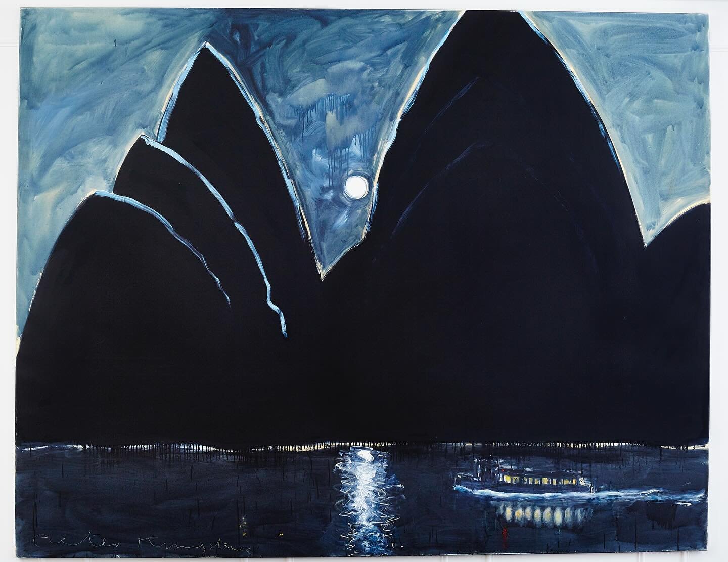 &lsquo;Full Moon, High Tide&rsquo; is a painting dedicated to Sydney&rsquo;s harbour life.

Australian Artist Peter Kingston painted this wonderful piece in 2008, whilst living in Lavender Bay.

Fun fact: A few years ago, this painting was absent fro