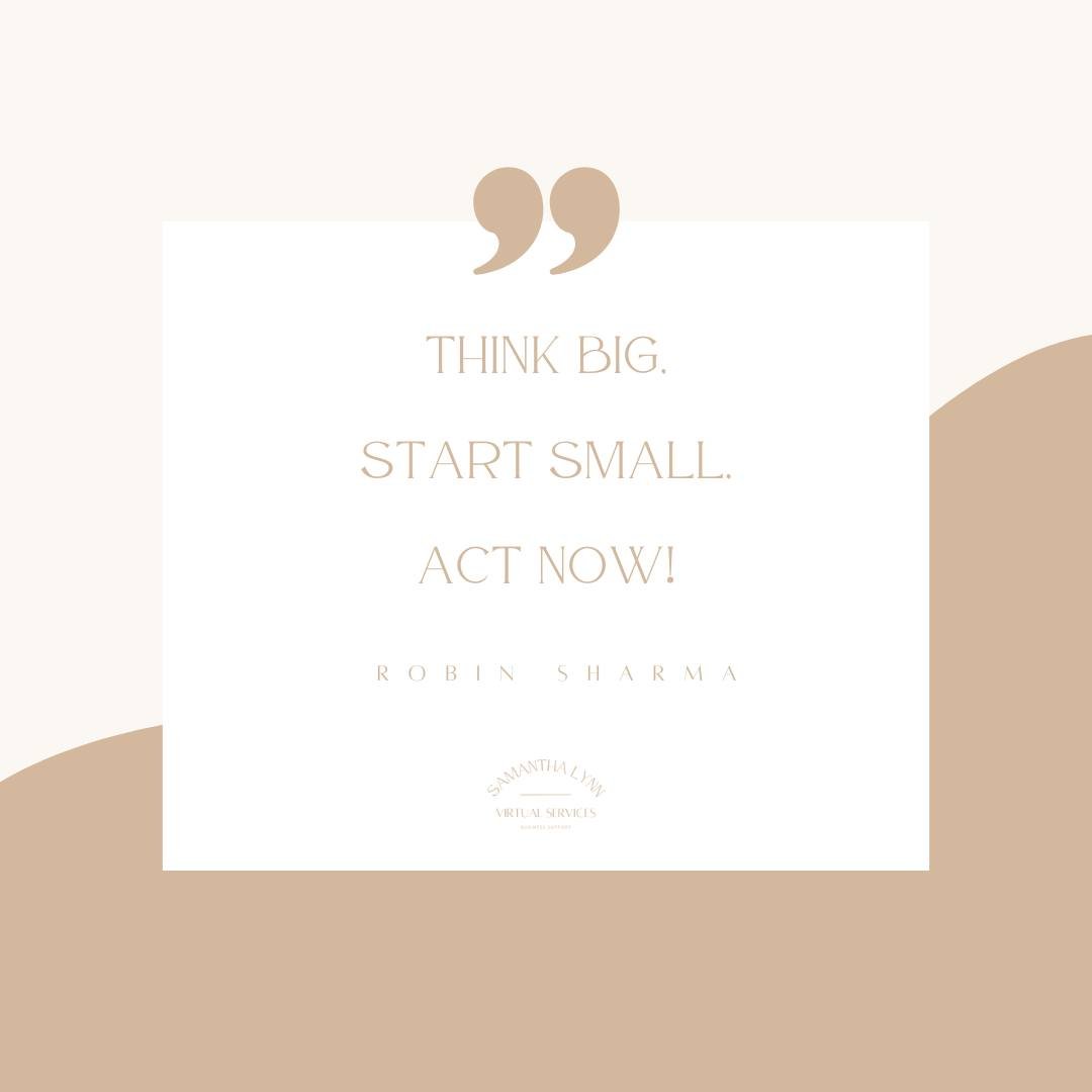 Big dreams begin with small steps. 🌱 

Let&rsquo;s tackle your goals one task at a time, but let&rsquo;s start today. 💪🏻 

As your VA, I will help you grow, one action step at a time. 📈

#thinkbigstartsmall #actnow #virtualassistant #businesssupp