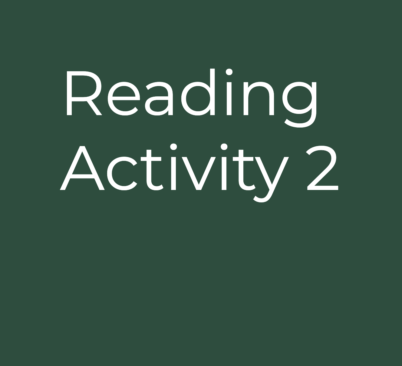 Reading Activity 2