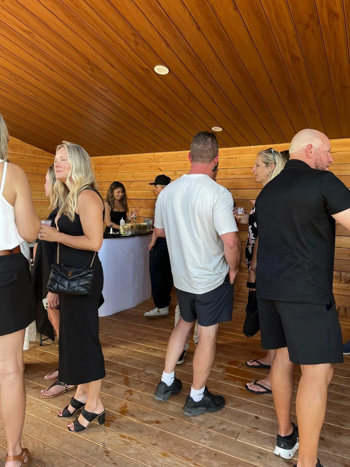 Mingling in the bar area