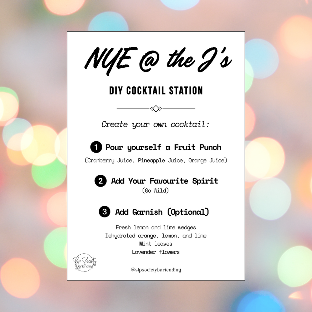 Cocktail Station Menu