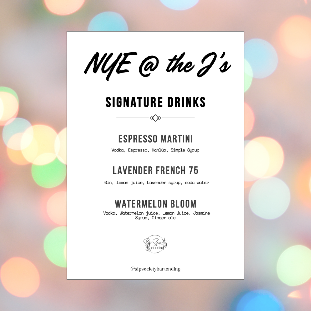 Signature Cocktail Menu